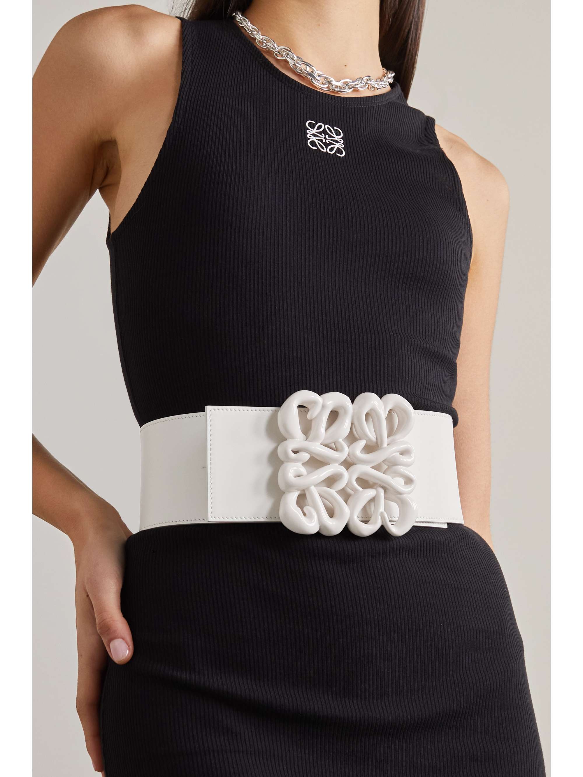 LOEWE Embellished leather waist belt