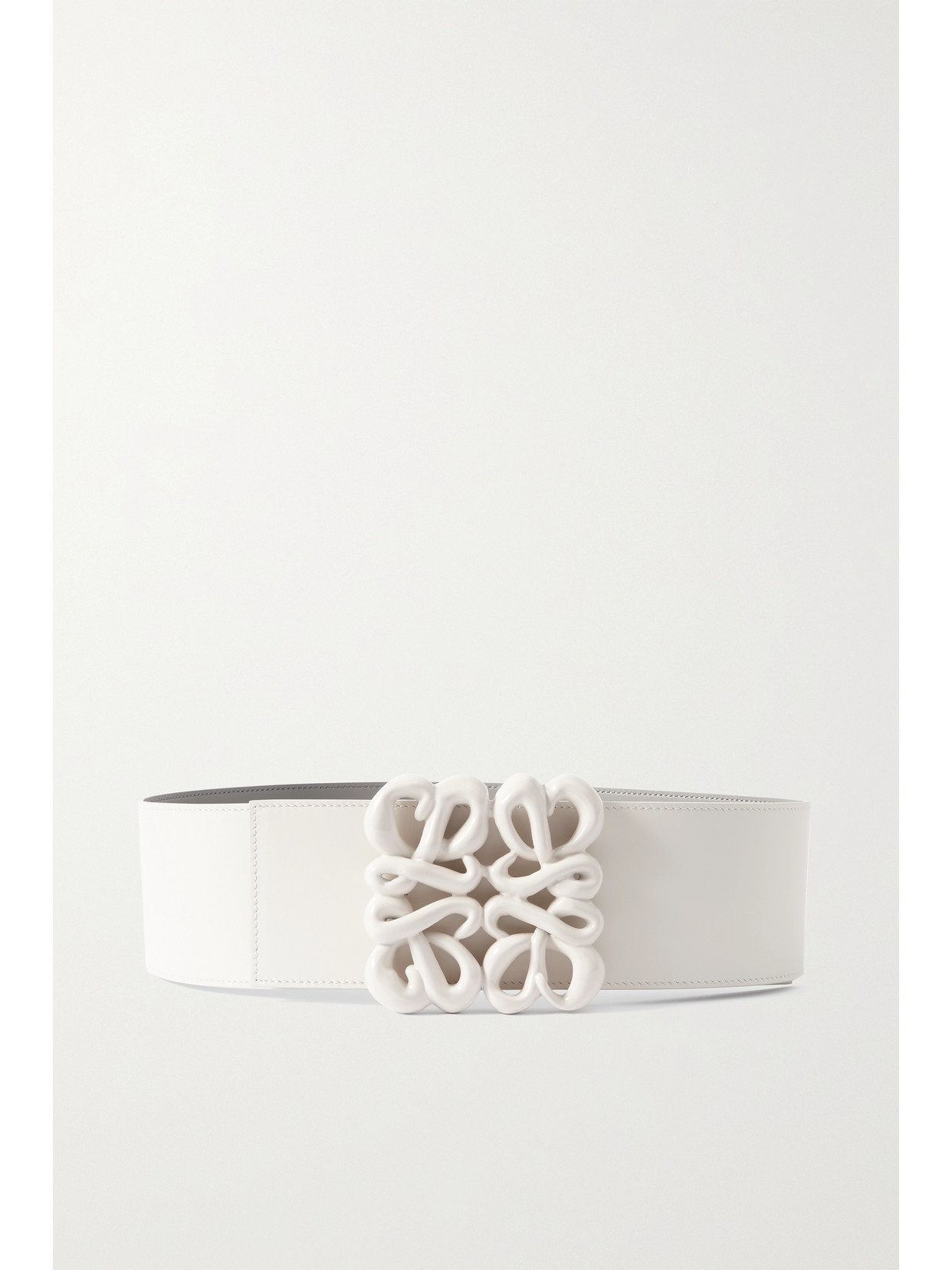 Loewe Embellished Leather Waist Belt In Ivory