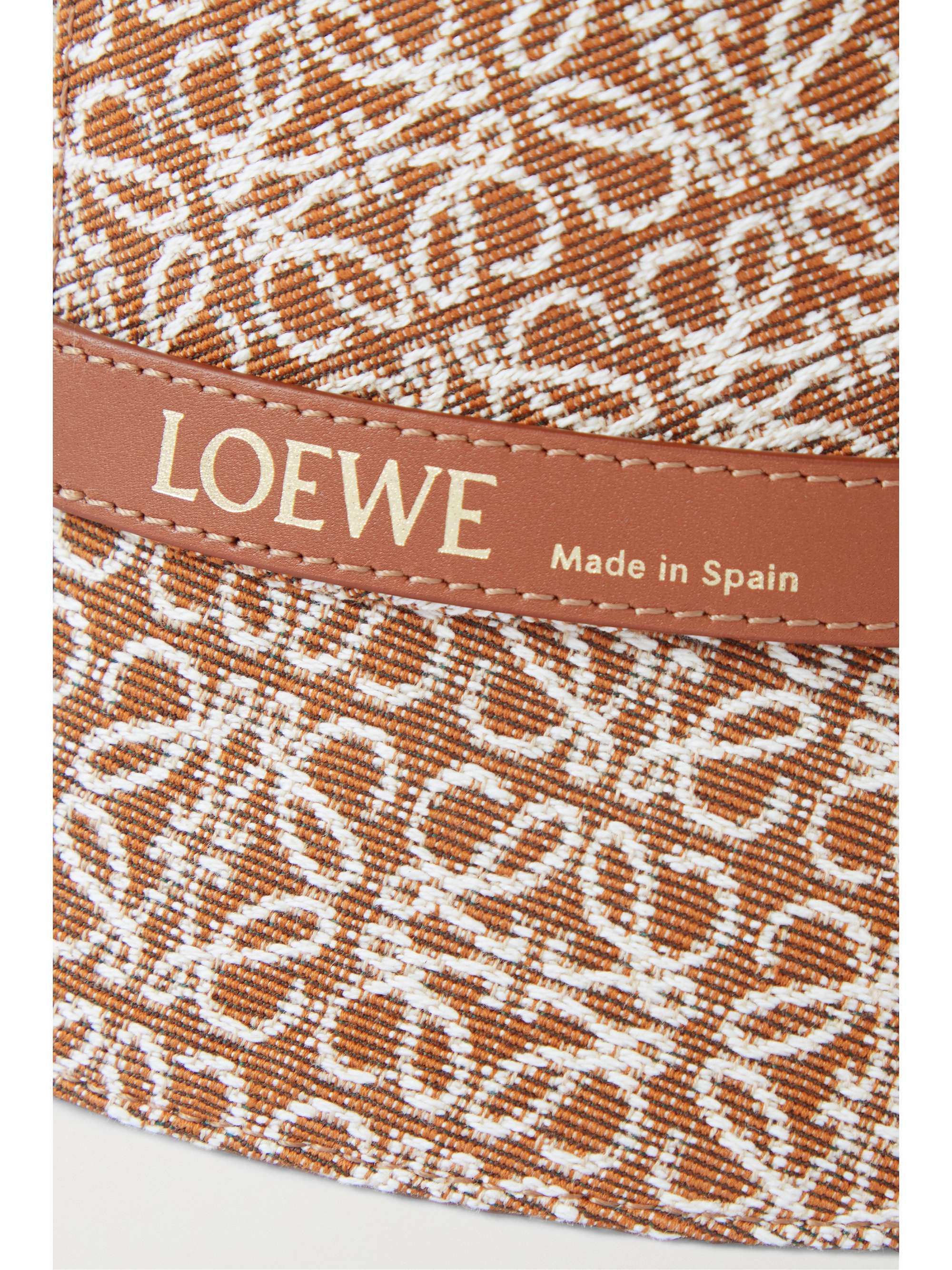 LOEWE Leather-trimmed cotton-blend jacquard bucket hat