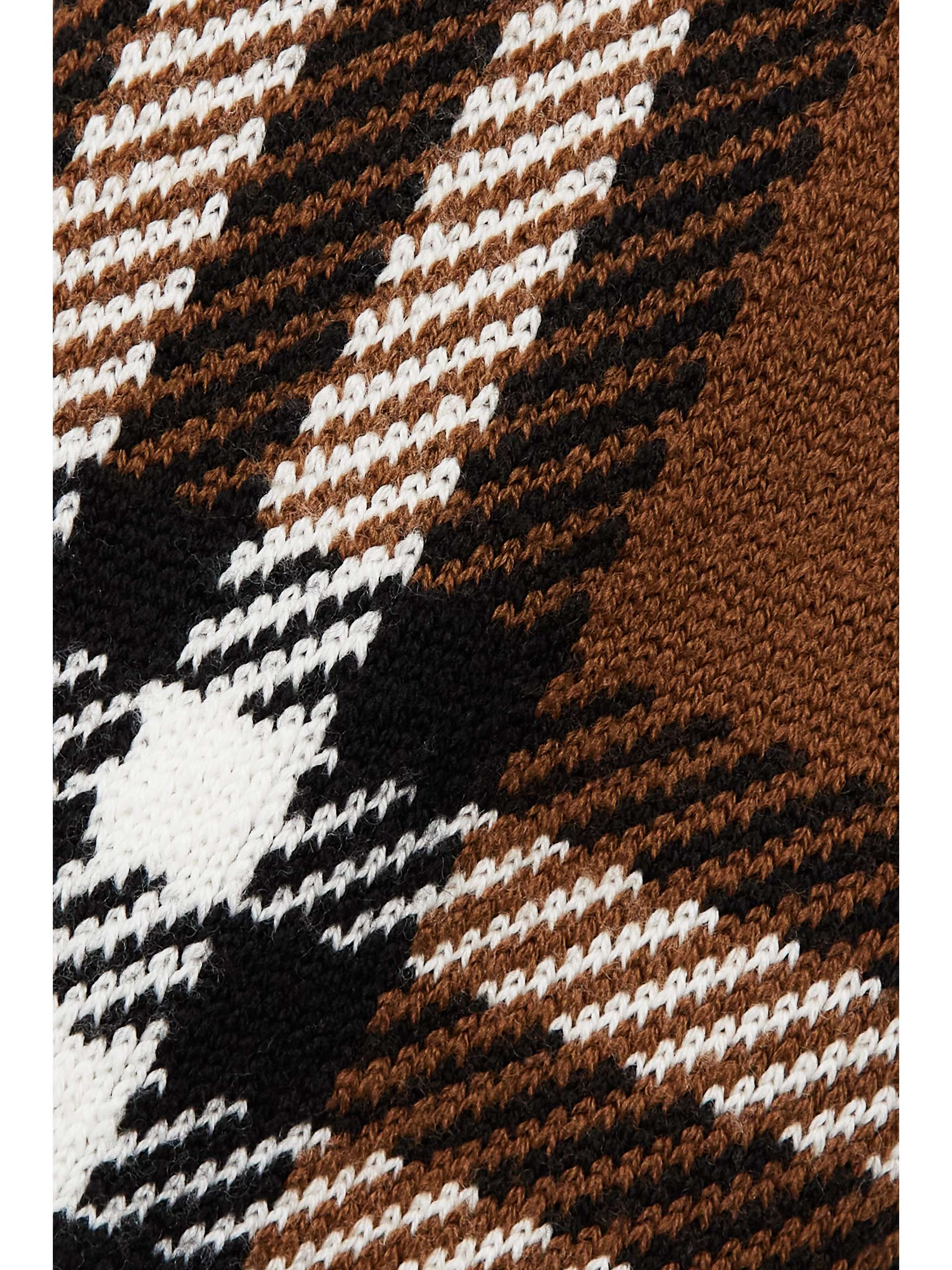 BURBERRY Checked wool-blend scarf