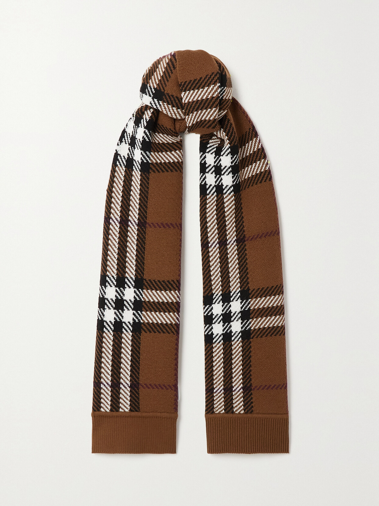 Burberry - Checked Wool-blend Scarf - Brown