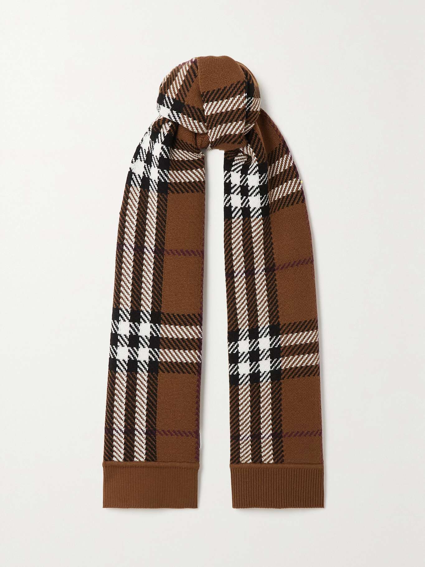 BURBERRY Checked woolblend scarf NETAPORTER