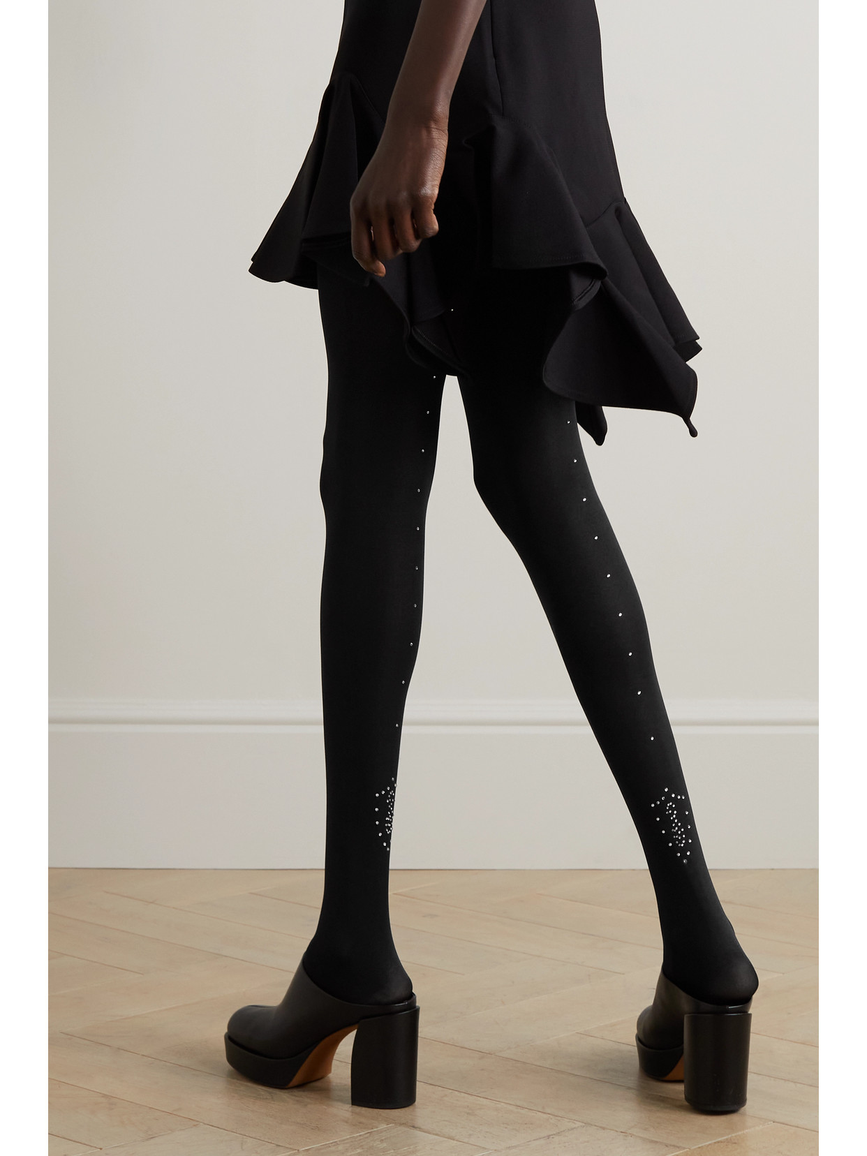 Shop Burberry Crystal-embellished 55 Denier Tights In Black