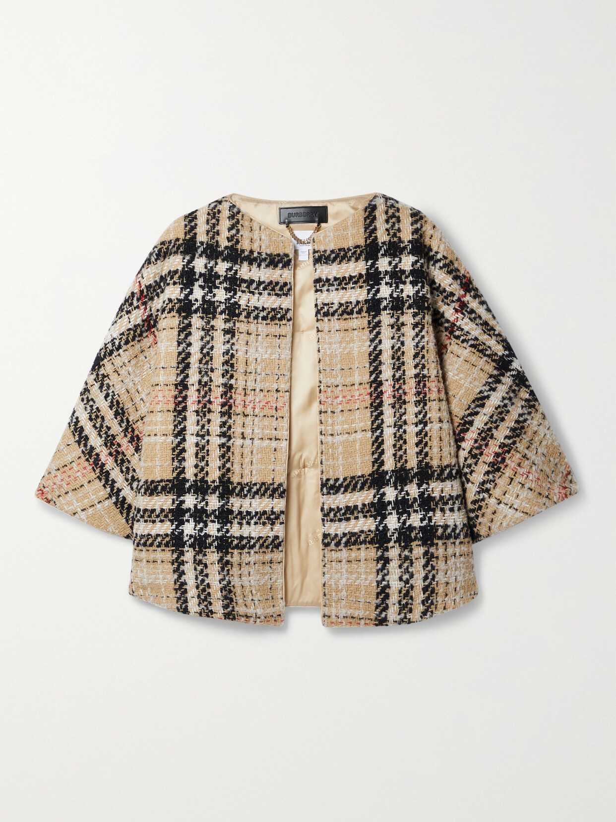 Burberry - Checked Cashmere-blend Tweed Cape - Multi