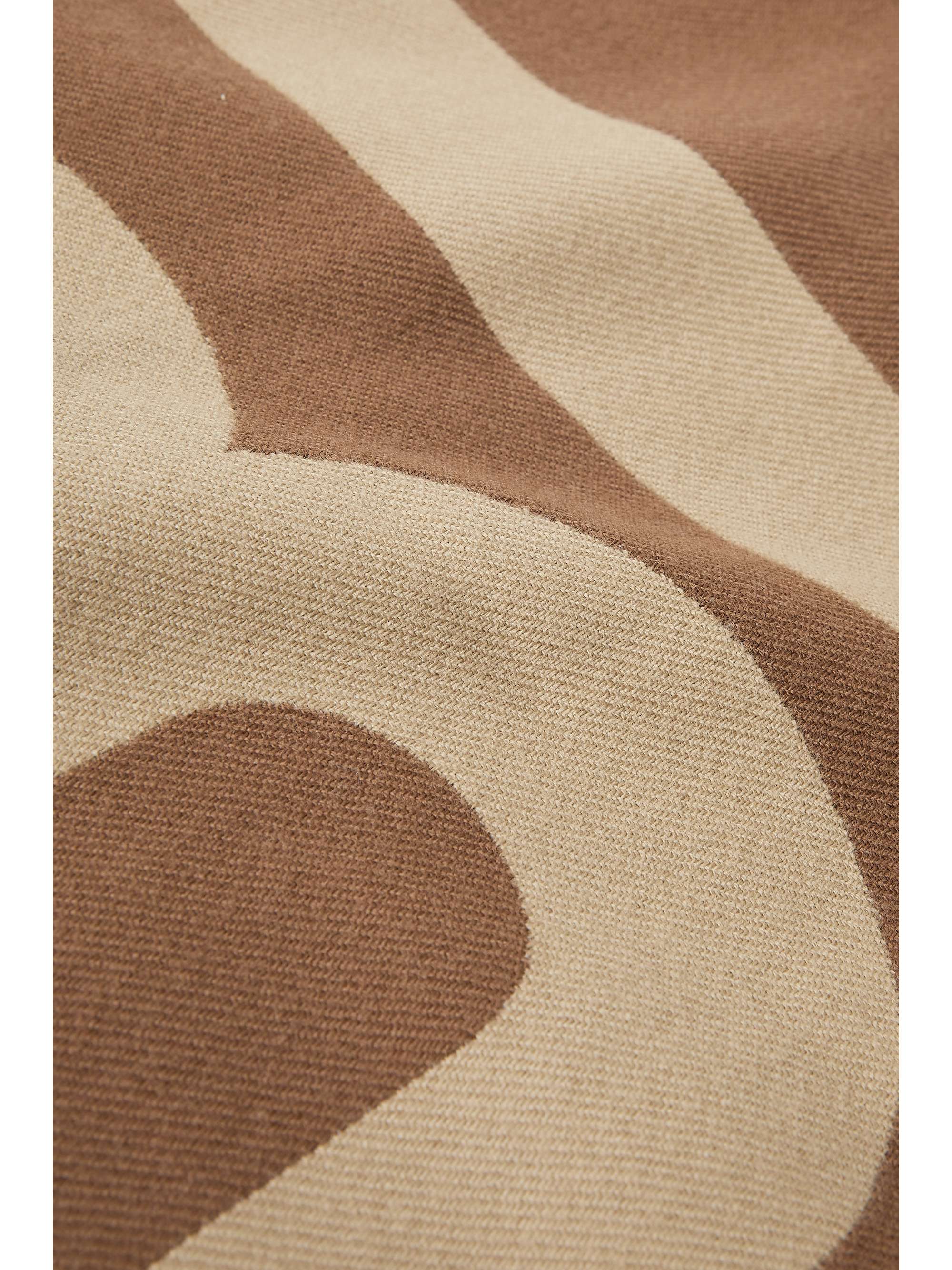 BURBERRY Reversible fringed wool-jacquard scarf