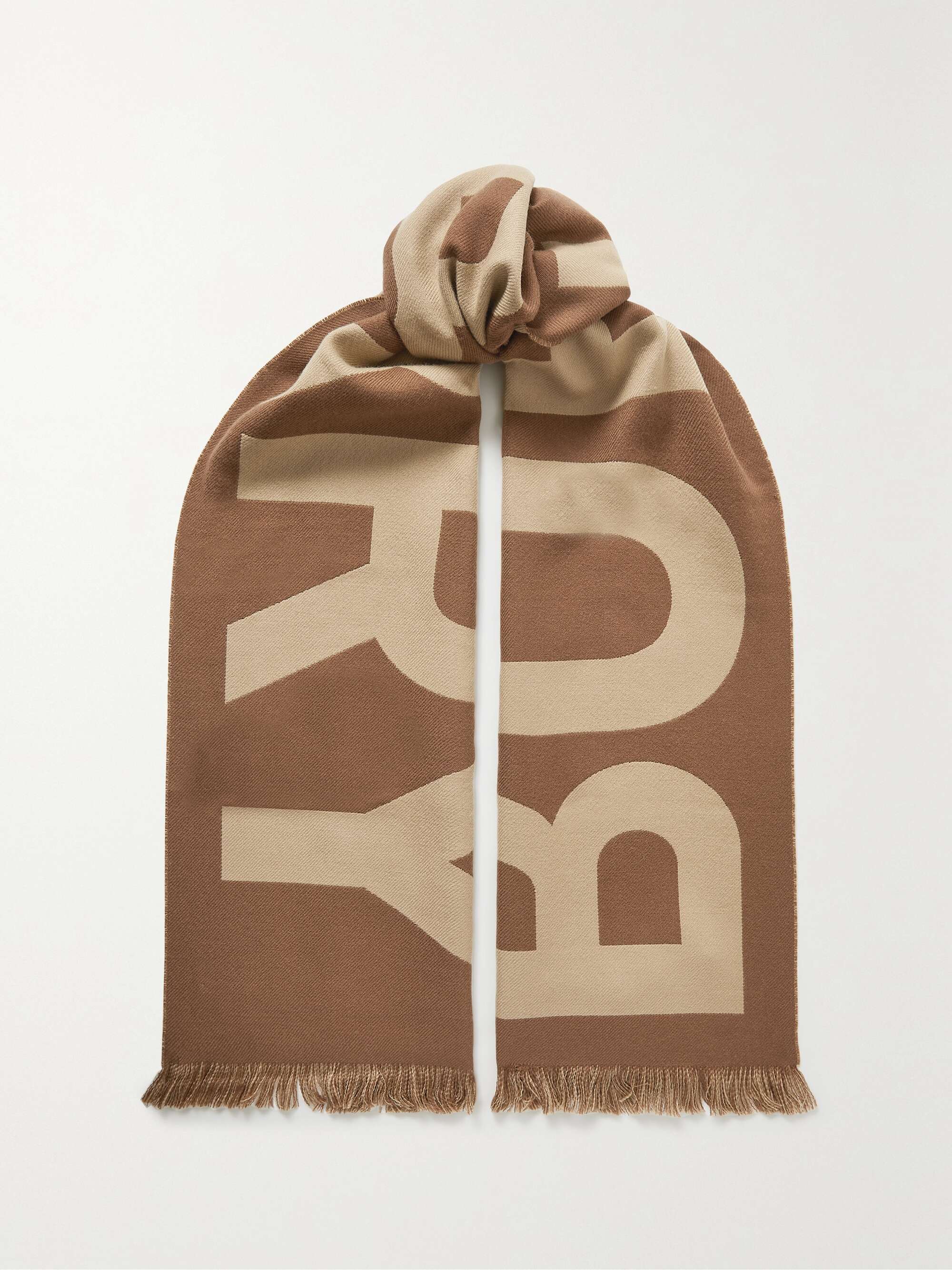 Reversible jacquard scarf in a silk and wool blend