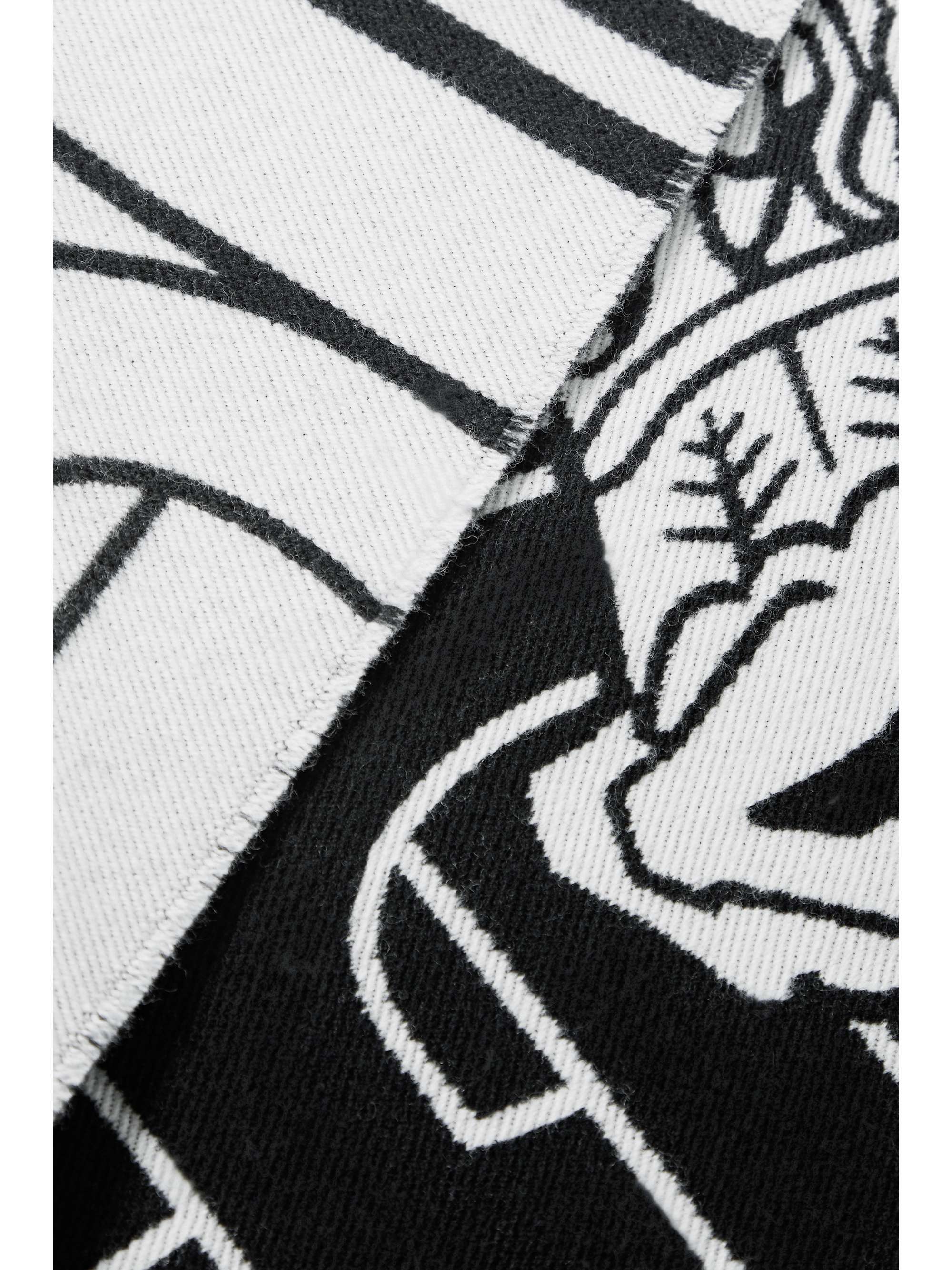 BURBERRY Jacquard-knit wool and silk-blend twill scarf