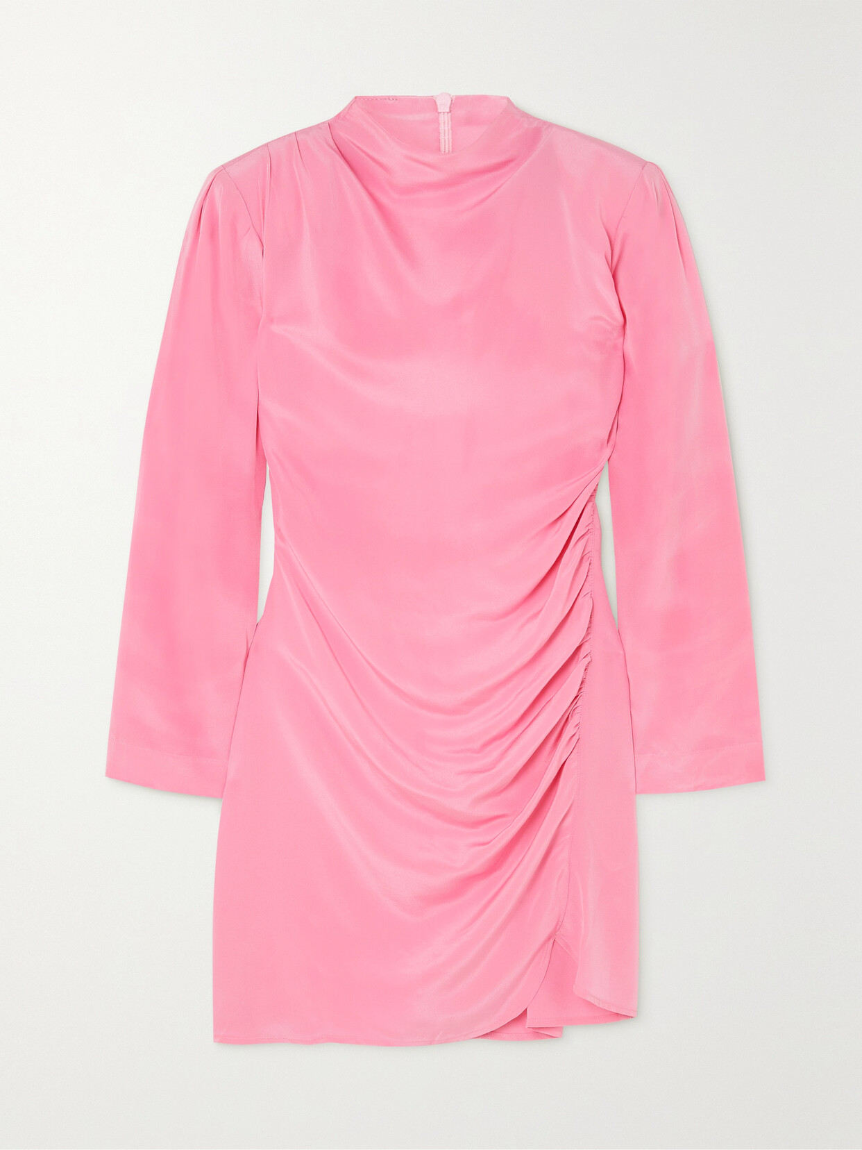 Envelope1976 - Jet Ruched Silk Crepe De Chine Mini Dress - Pink