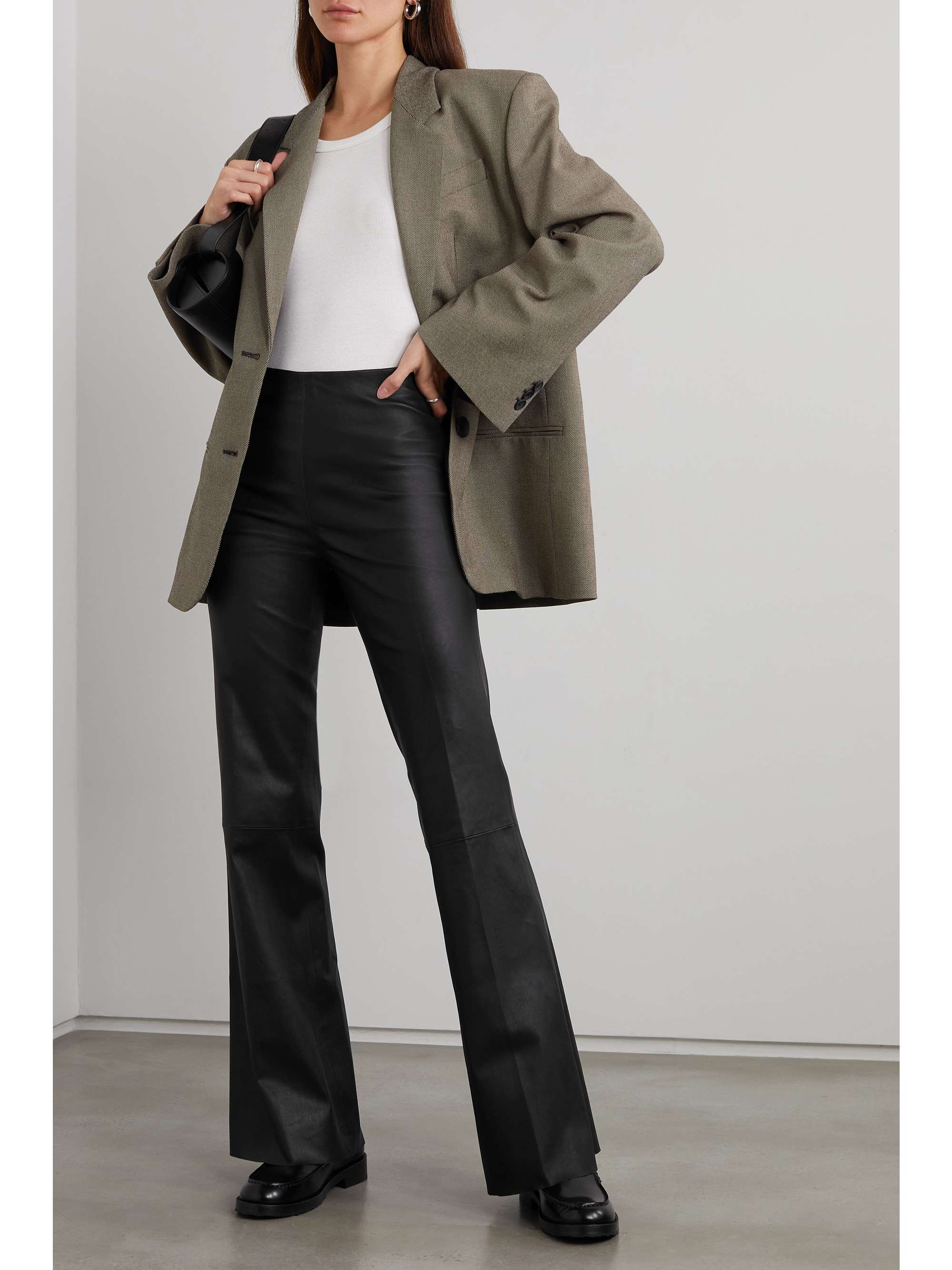 Black Lenny leather flared pants | ENVELOPE1976 | NET-A-PORTER