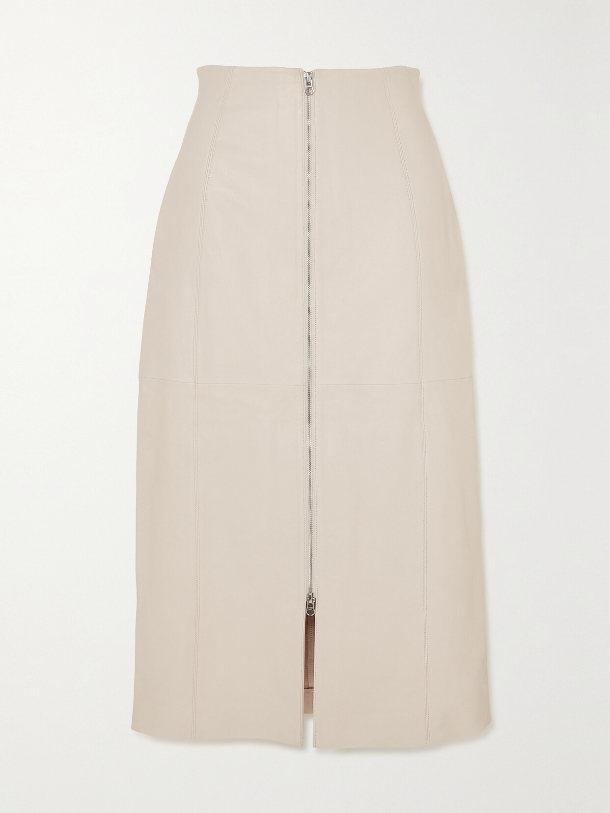 Envelope1976 - Newton Paneled Leather Midi Skirt - Cream