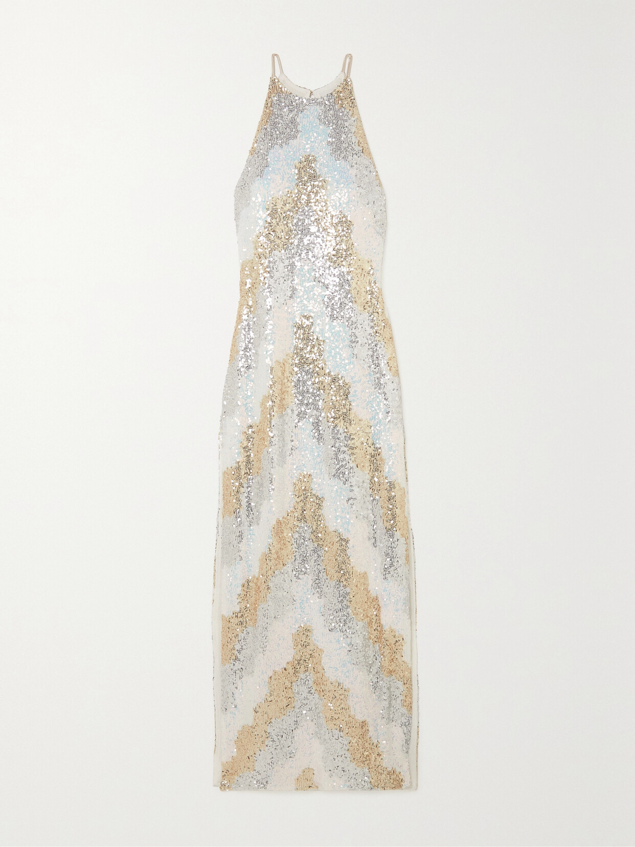 Envelope1976 - Famous Sequined Jersey Maxi Dress - Silver