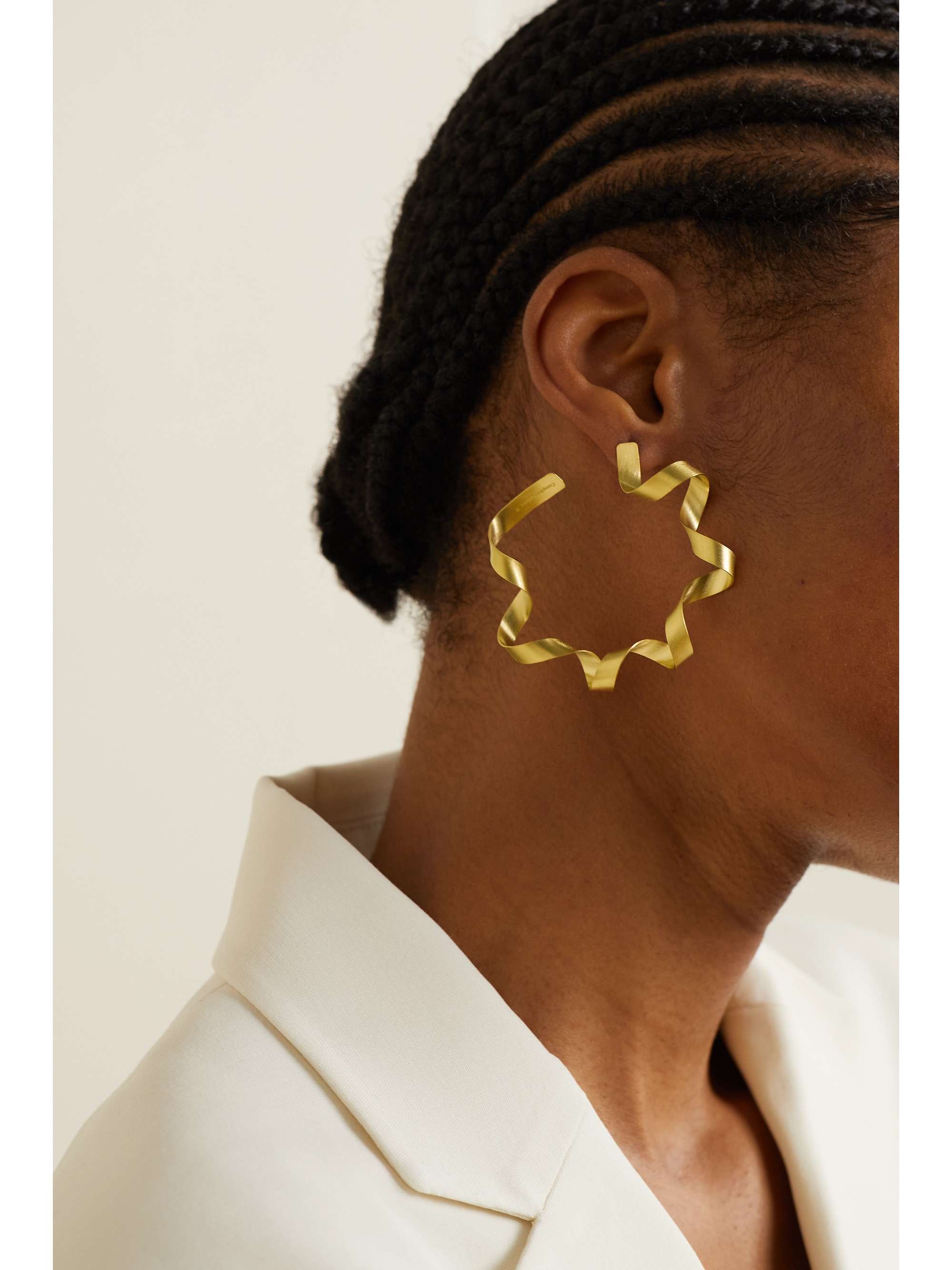 COMPLETEDWORKS This is What Happens When the Paper Shredder Malfunctions Gold-plated hoop earrings