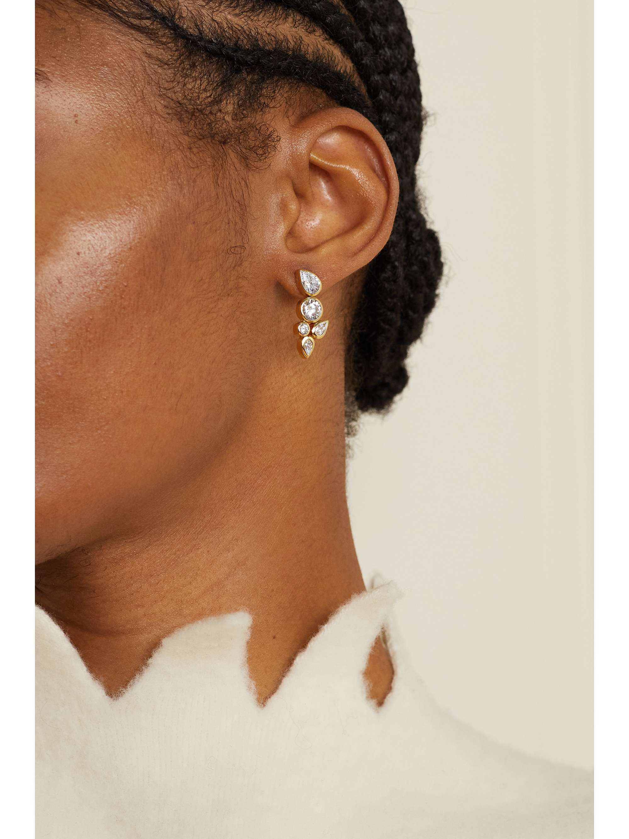 COMPLETEDWORKS No Rush gold-plated cubic zirconia earrings