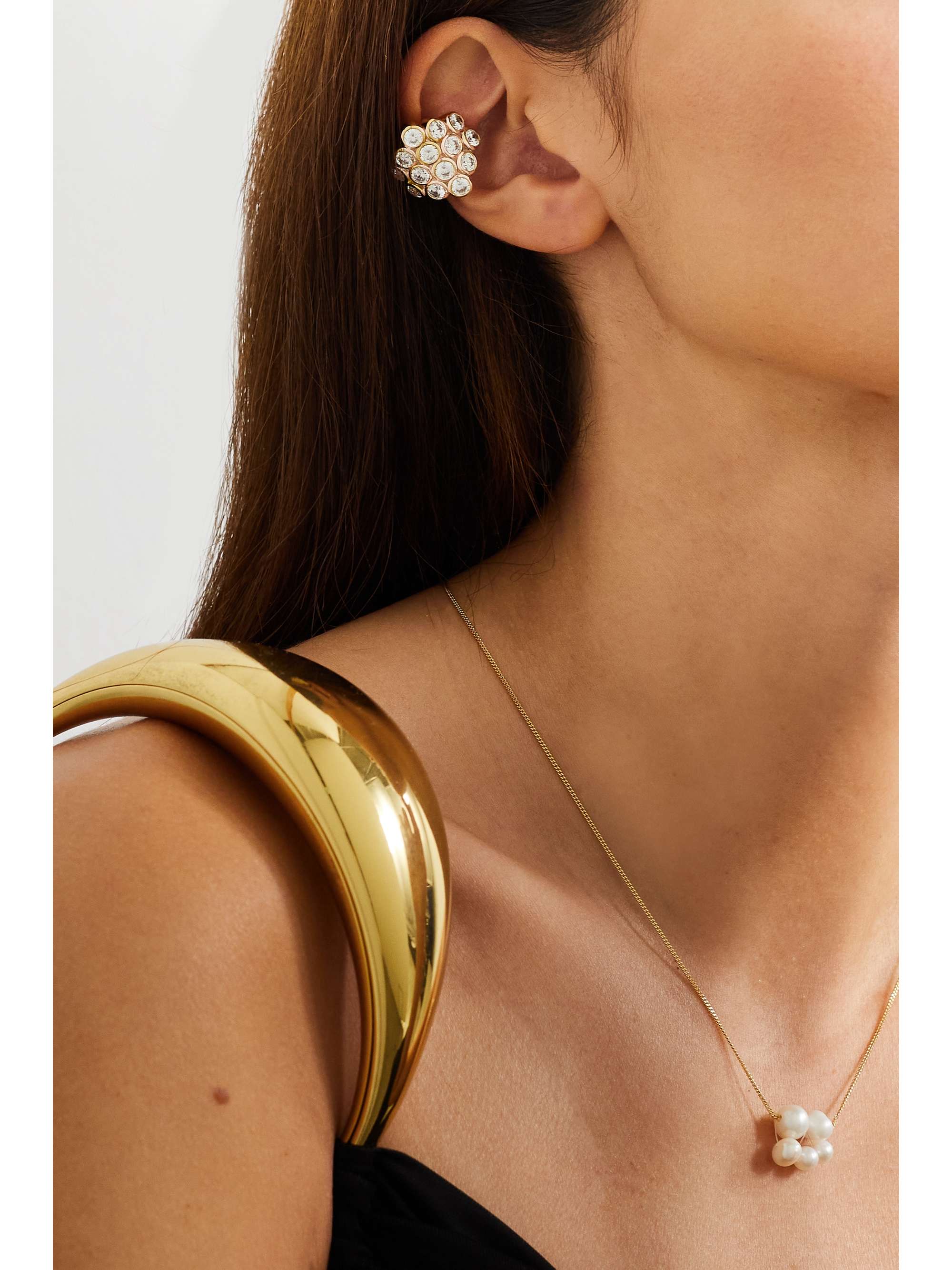 COMPLETEDWORKS Recycled gold vermeil cubic zirconia ear cuff