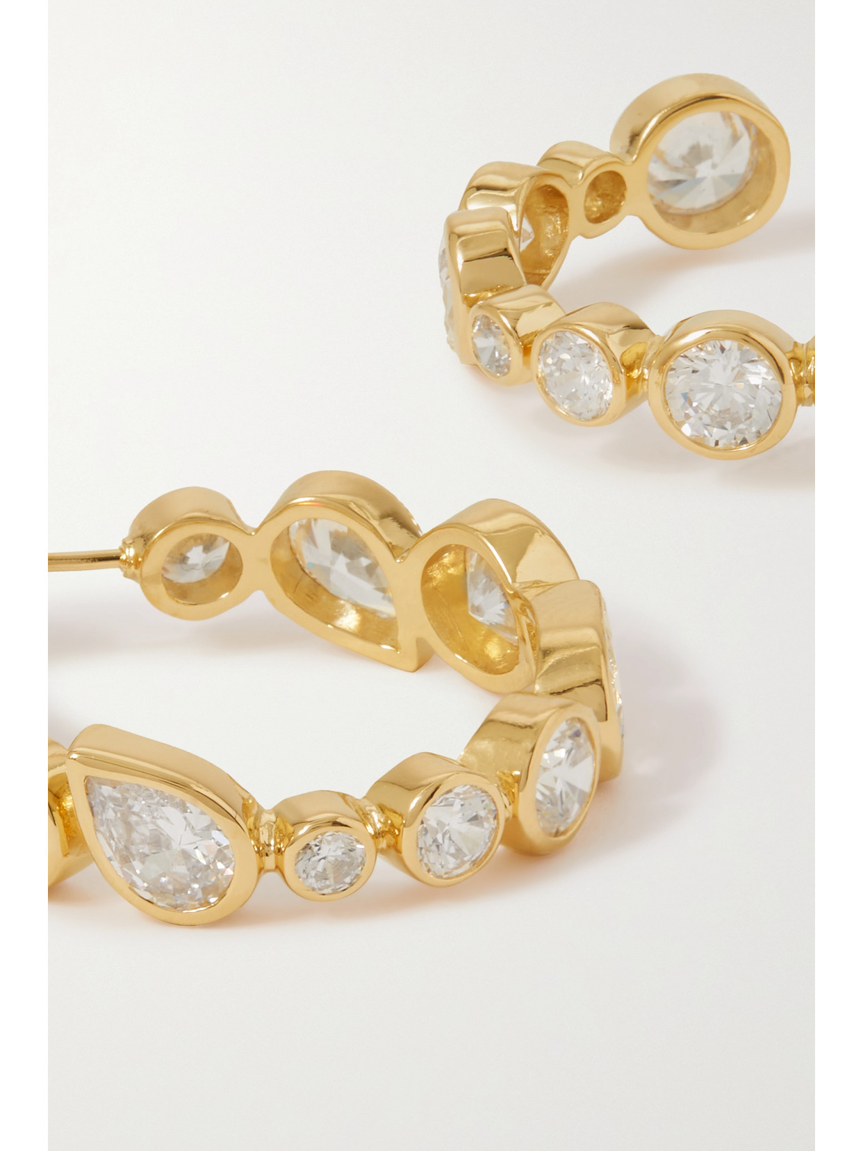 COMPLETEDWORKS + NET SUSTAIN OFFSET RECYCLED GOLD VERMEIL CUBIC ZIRCONIA HOOP EARRINGS