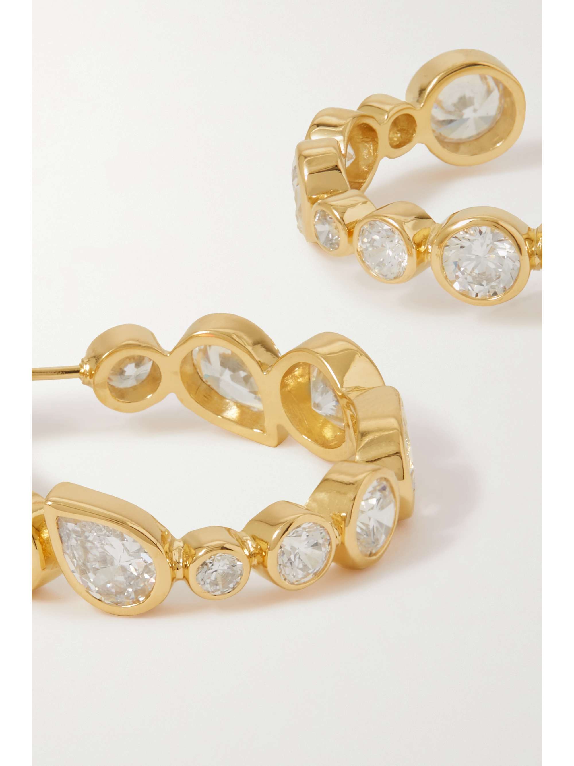 COMPLETEDWORKS Offset gold-plated cubic zirconia hoop earrings