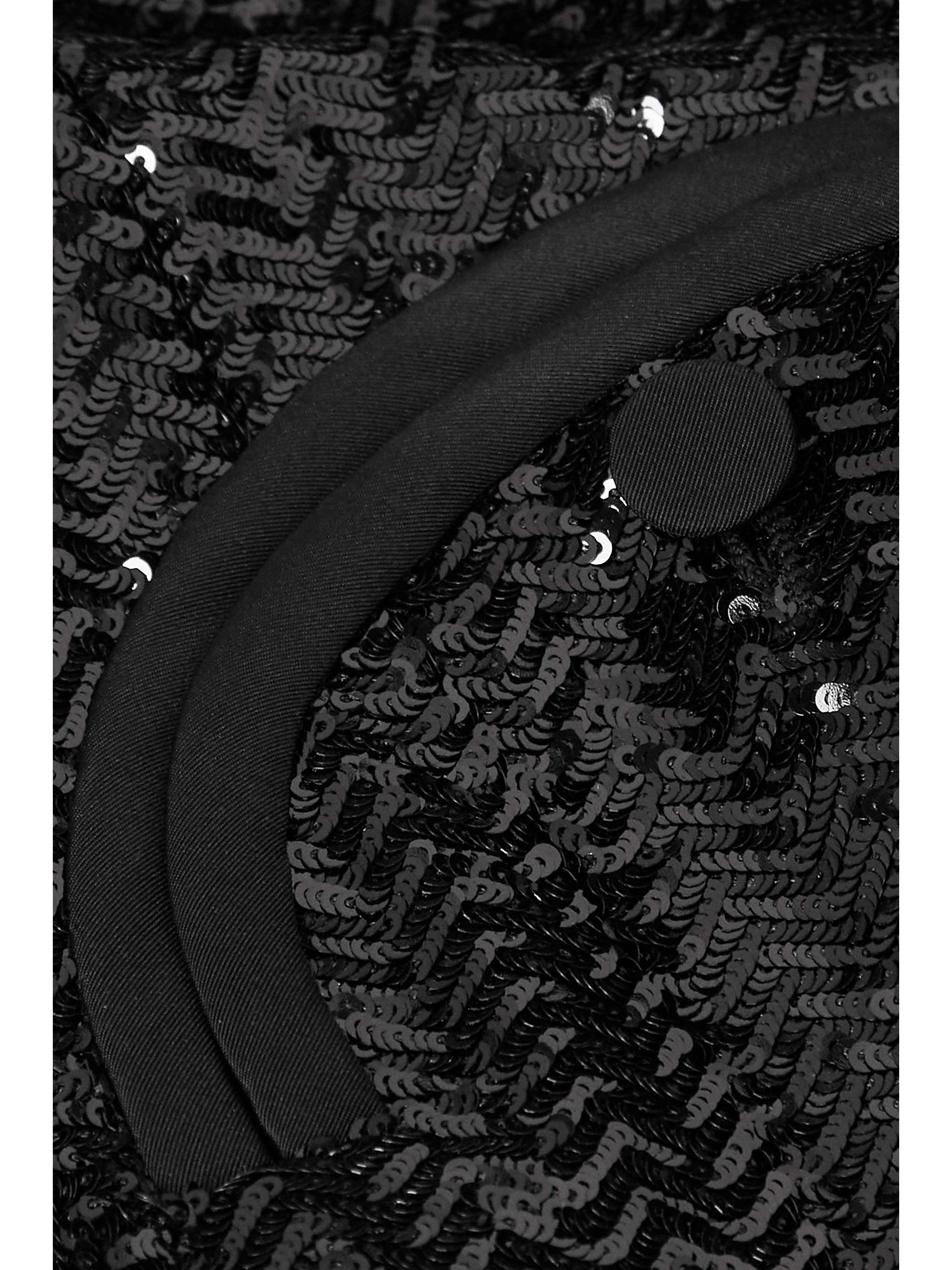 BLAZÉ MILANO All About You Everynight double-breasted silk twill-trimmed sequined crepe blazer