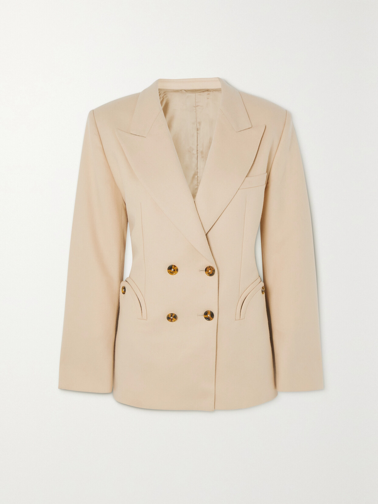 Blazé Milano - Faith Double-breasted Wool Blazer - Cream