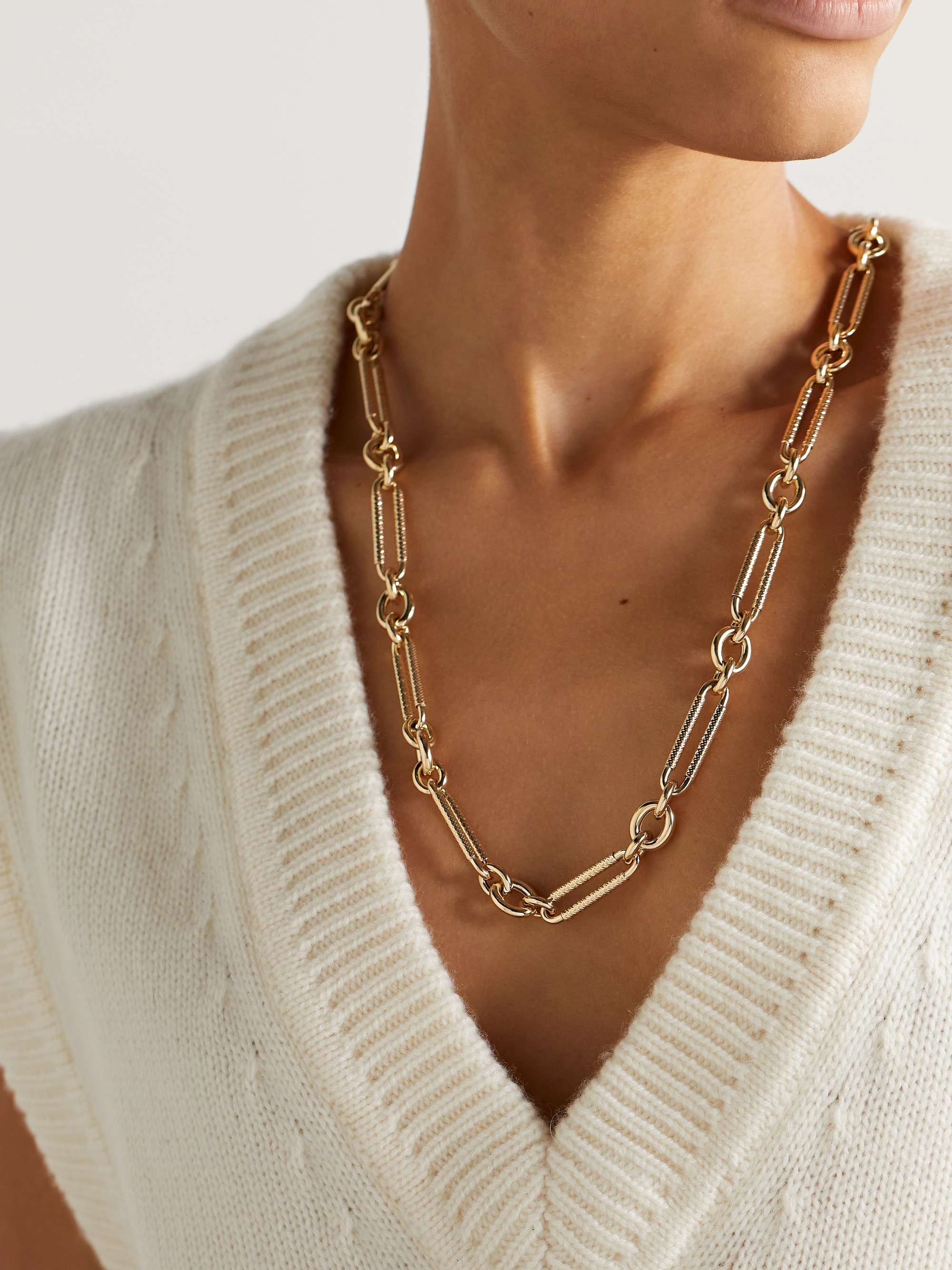 LAUREN RUBINSKI 14-karat gold necklace