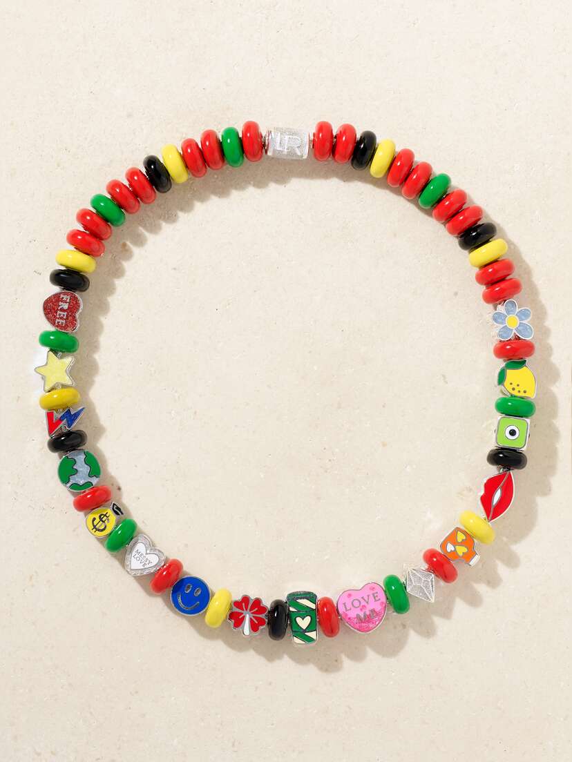 Lauren Rubinski Silver And Enamel Necklace