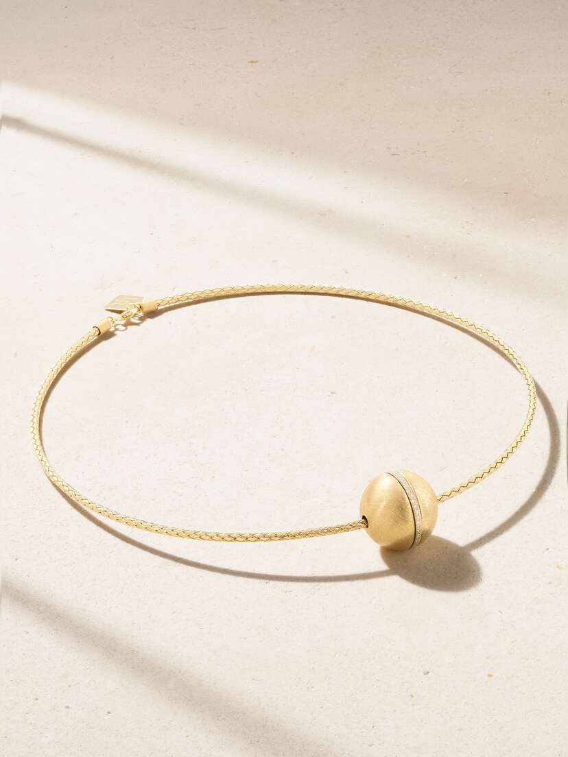 Lauren Rubinski 14-karat Gold Diamond Necklace