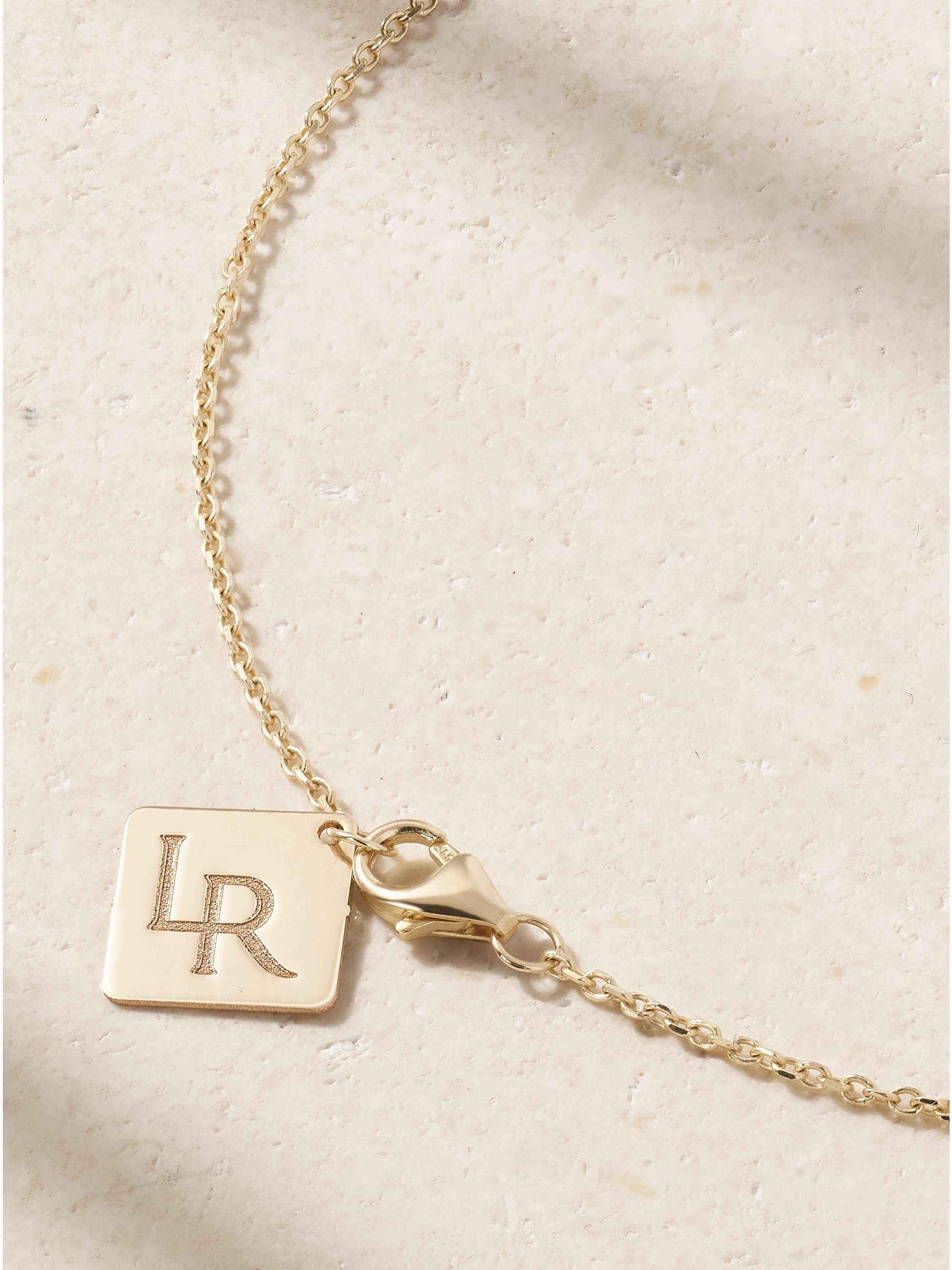 LAUREN RUBINSKI 14-karat gold, enamel and diamond necklace
