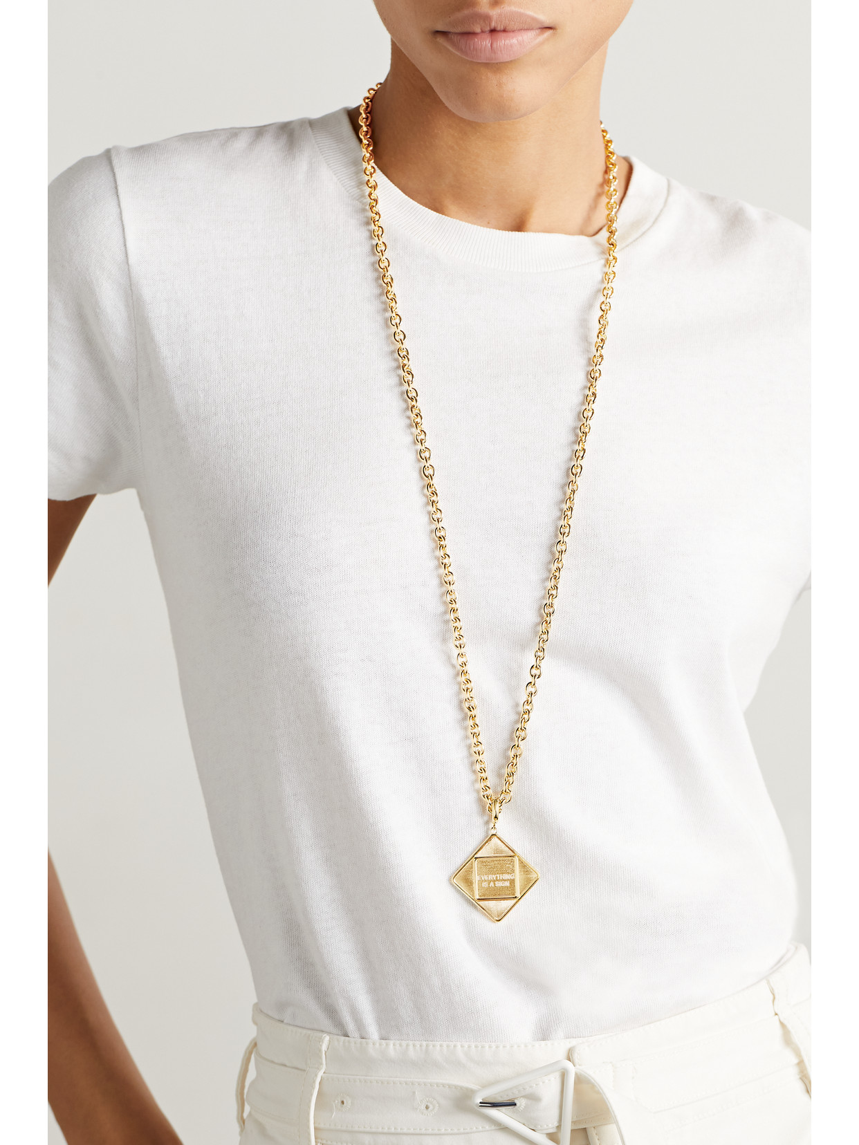 Lauren Rubinski Sign 14-karat Gold Necklace In Gold