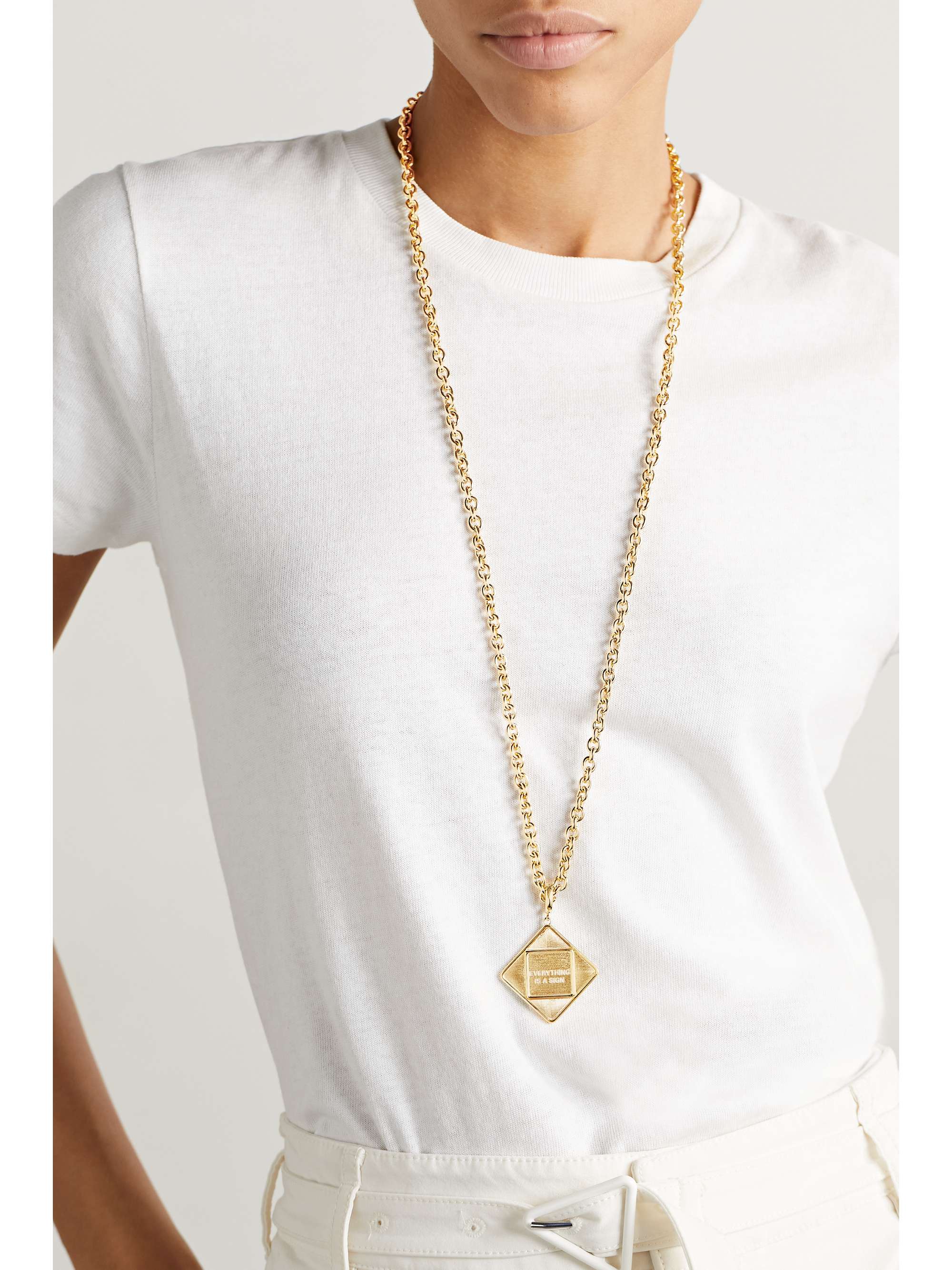 LAUREN RUBINSKI Sign 14-karat gold necklace