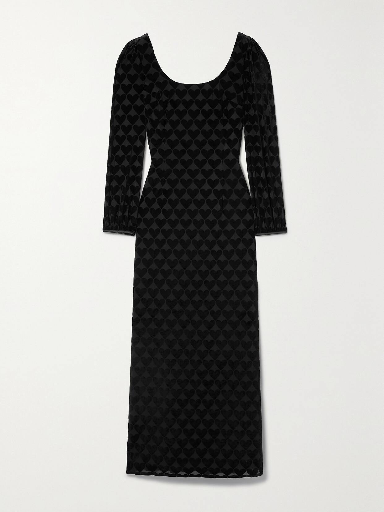 HVN Jules Devoré-velvet Maxi Dress - Black