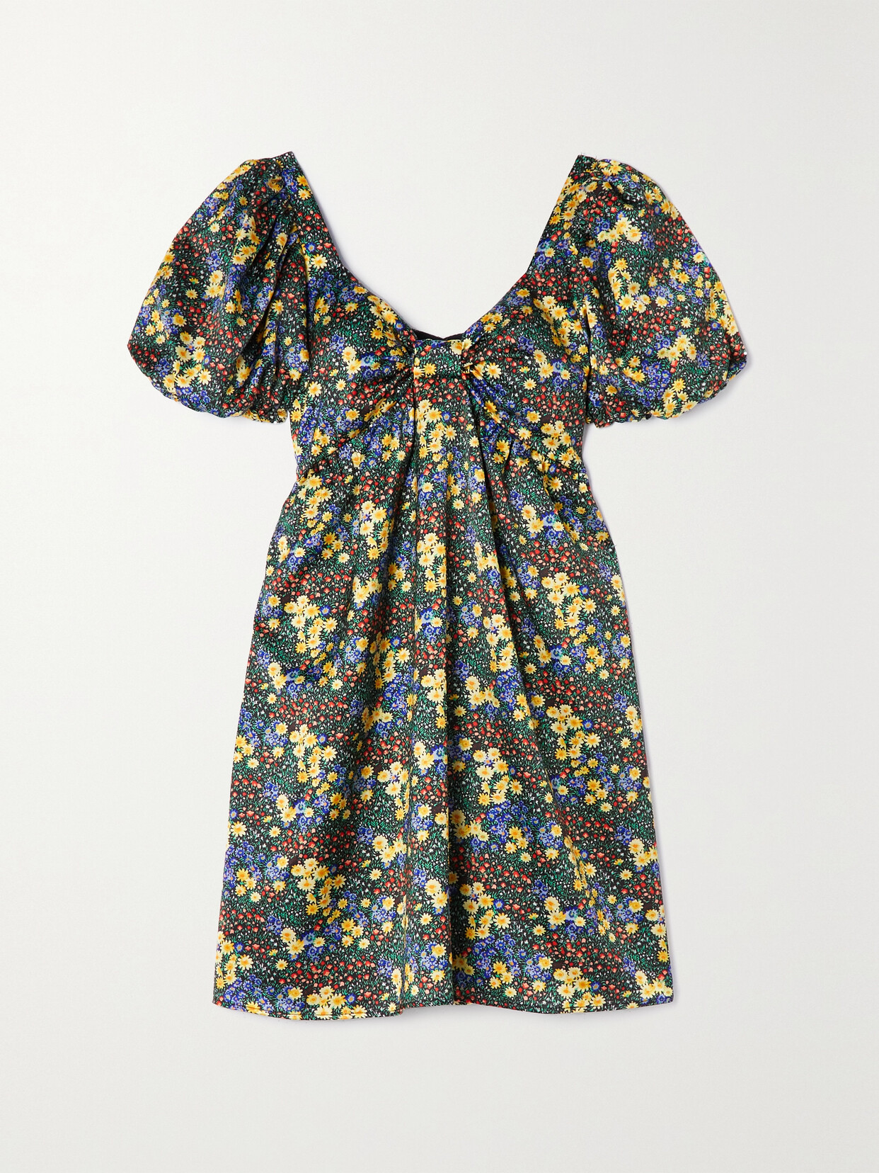 Hvn Women's Quinn Floral Puff-sleeve Minidress In Green