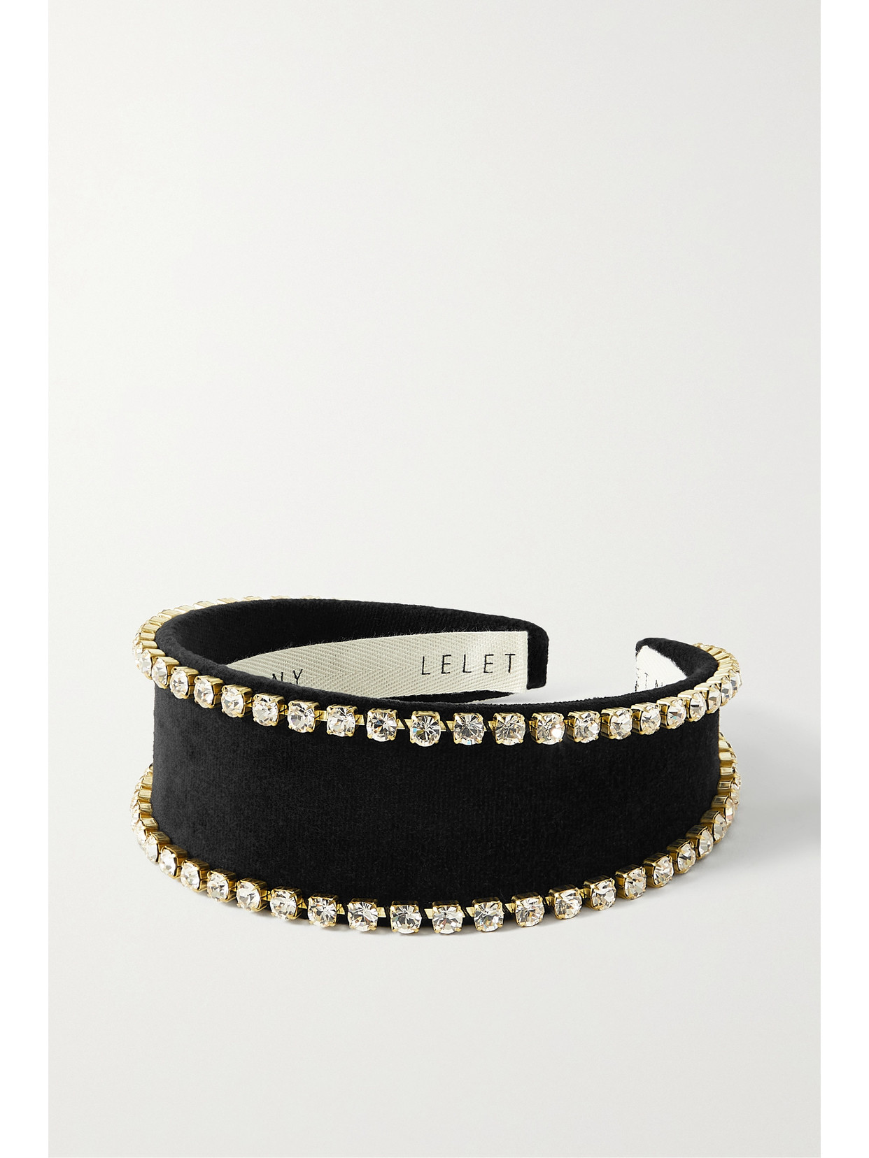 LELET NY - Gwyneth Crystal-embellished Velvet Headband - Black