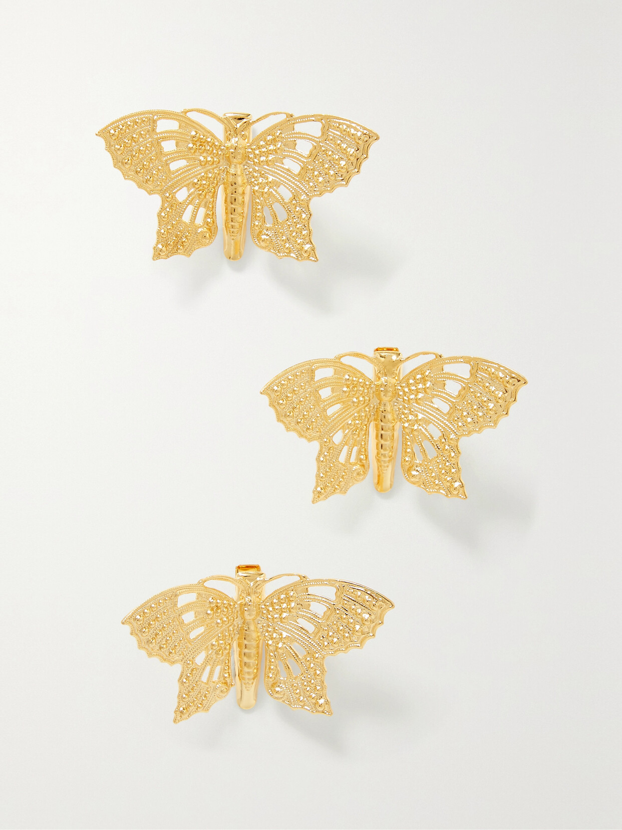 LELET NY - Monarch Set Of Three Gold-plated Hair Clips - one size