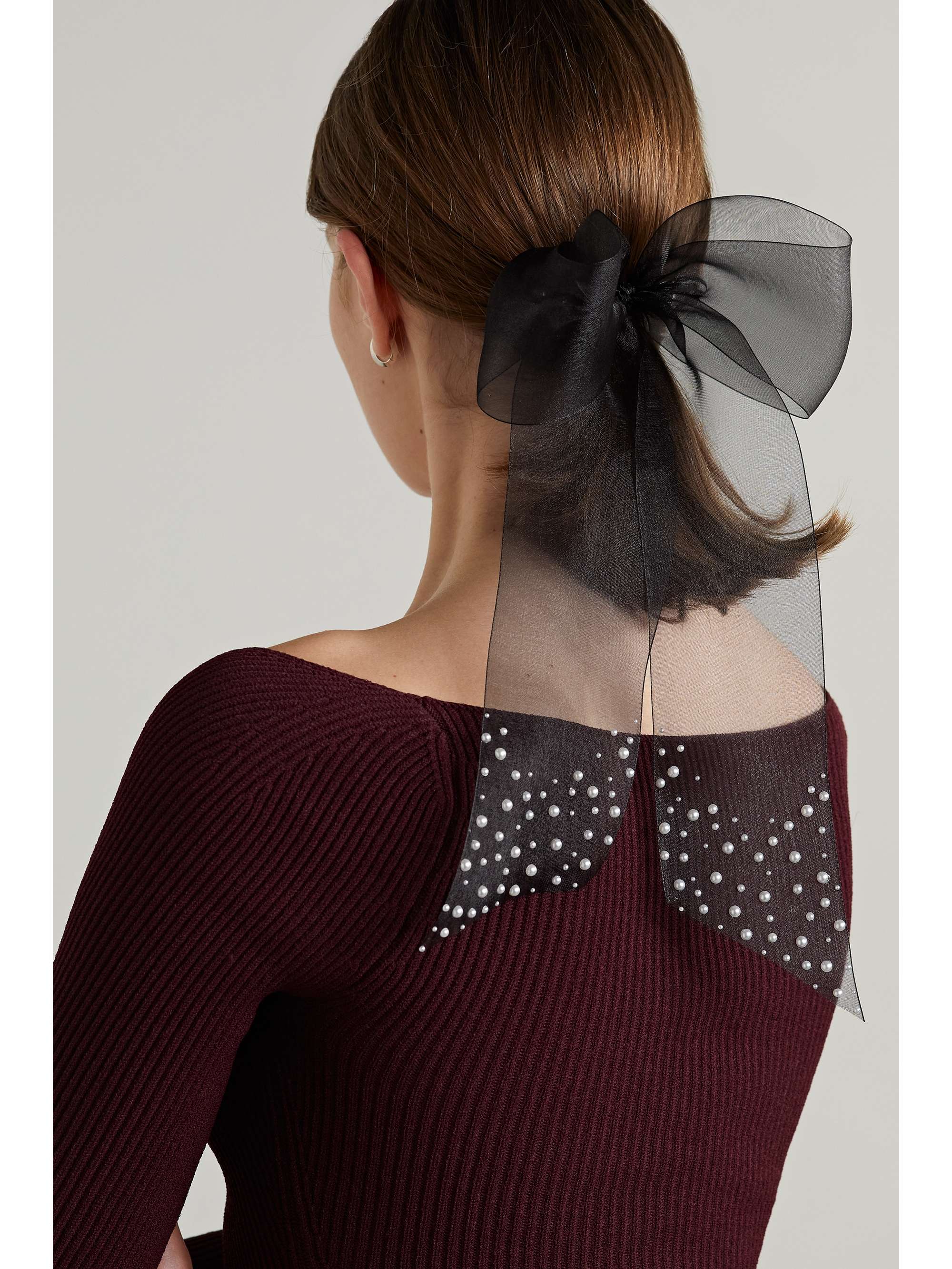 LELET NY Amy Haarspange aus Organza mit Kunstperlen