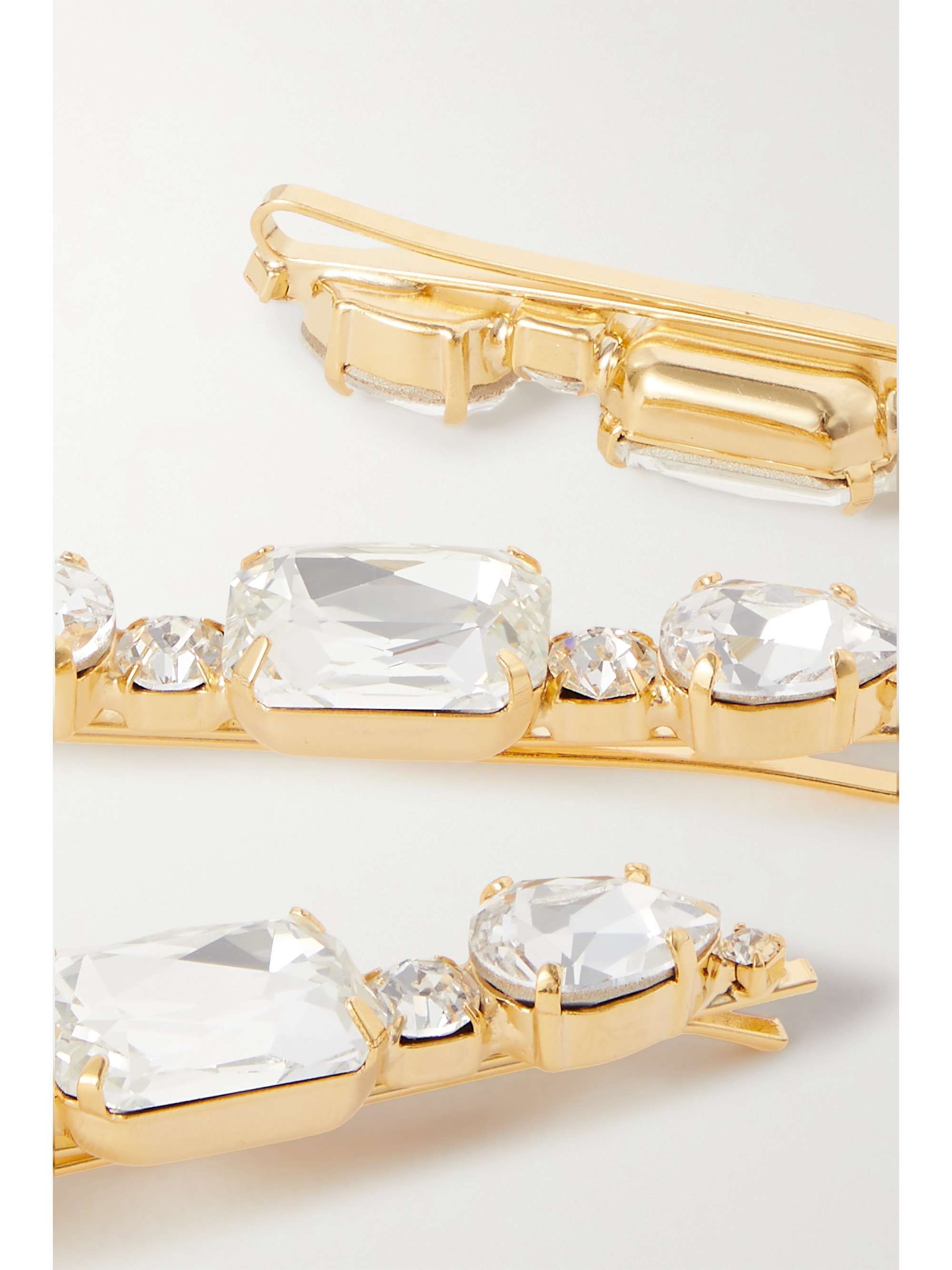 Jules set of three gold-tone Swarovski crystal hair clips
