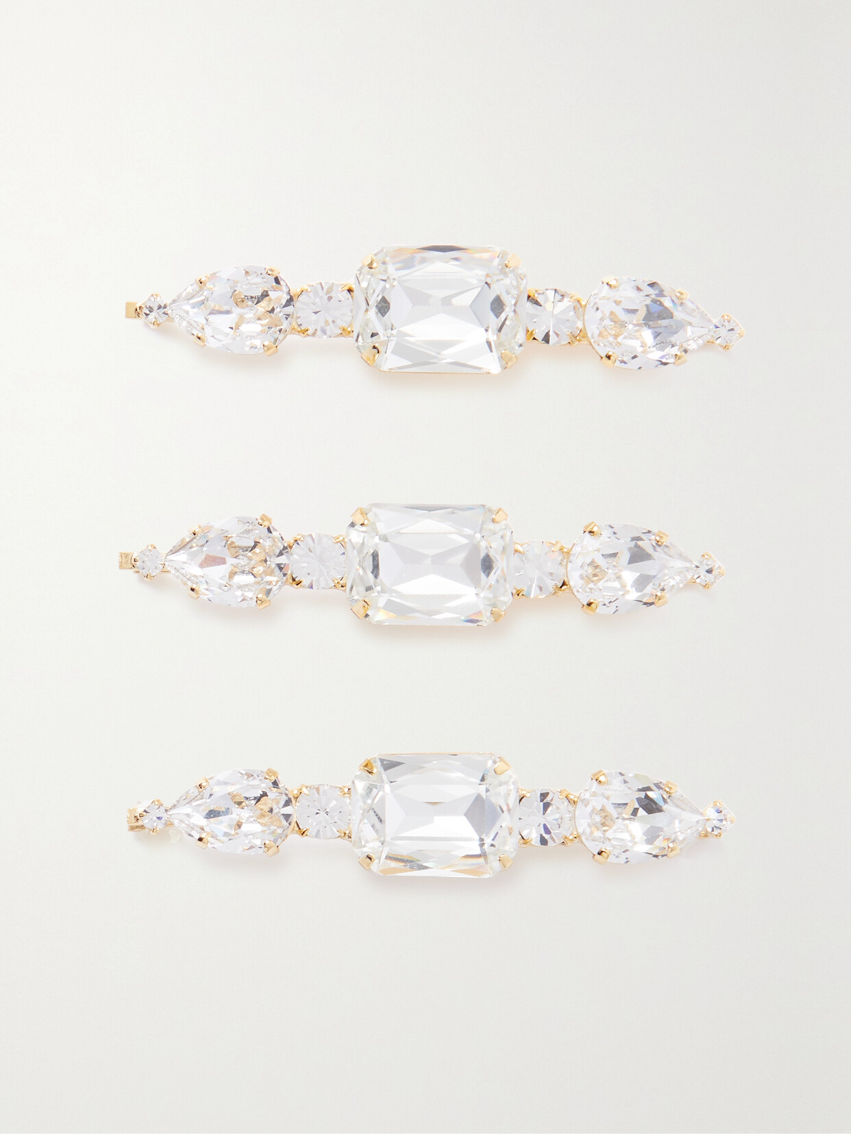 Lelet Ny Jules Set Of Three Gold-tone Swarovski Crystal Hair Clips