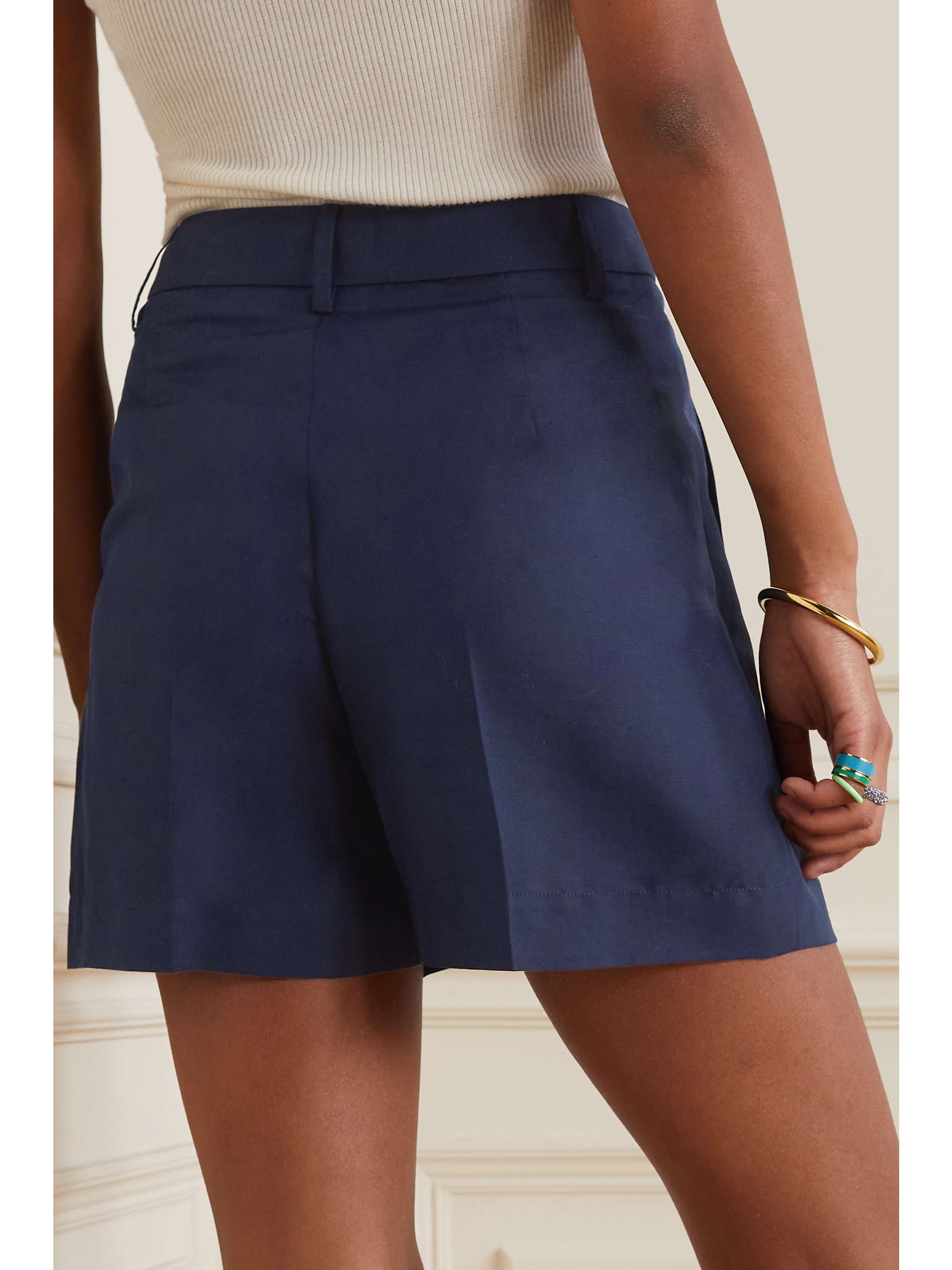 RALPH LAUREN COLLECTION Tracy pleated silk shorts NETAPORTER