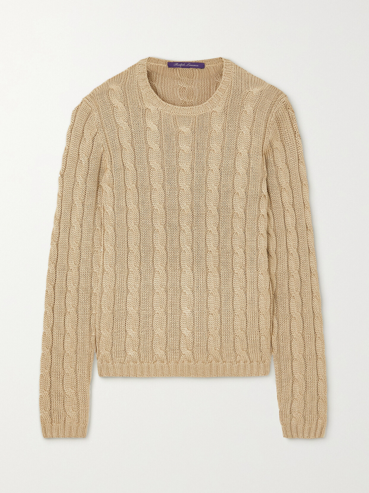 RALPH LAUREN CABLE-KNIT SILK SWEATER