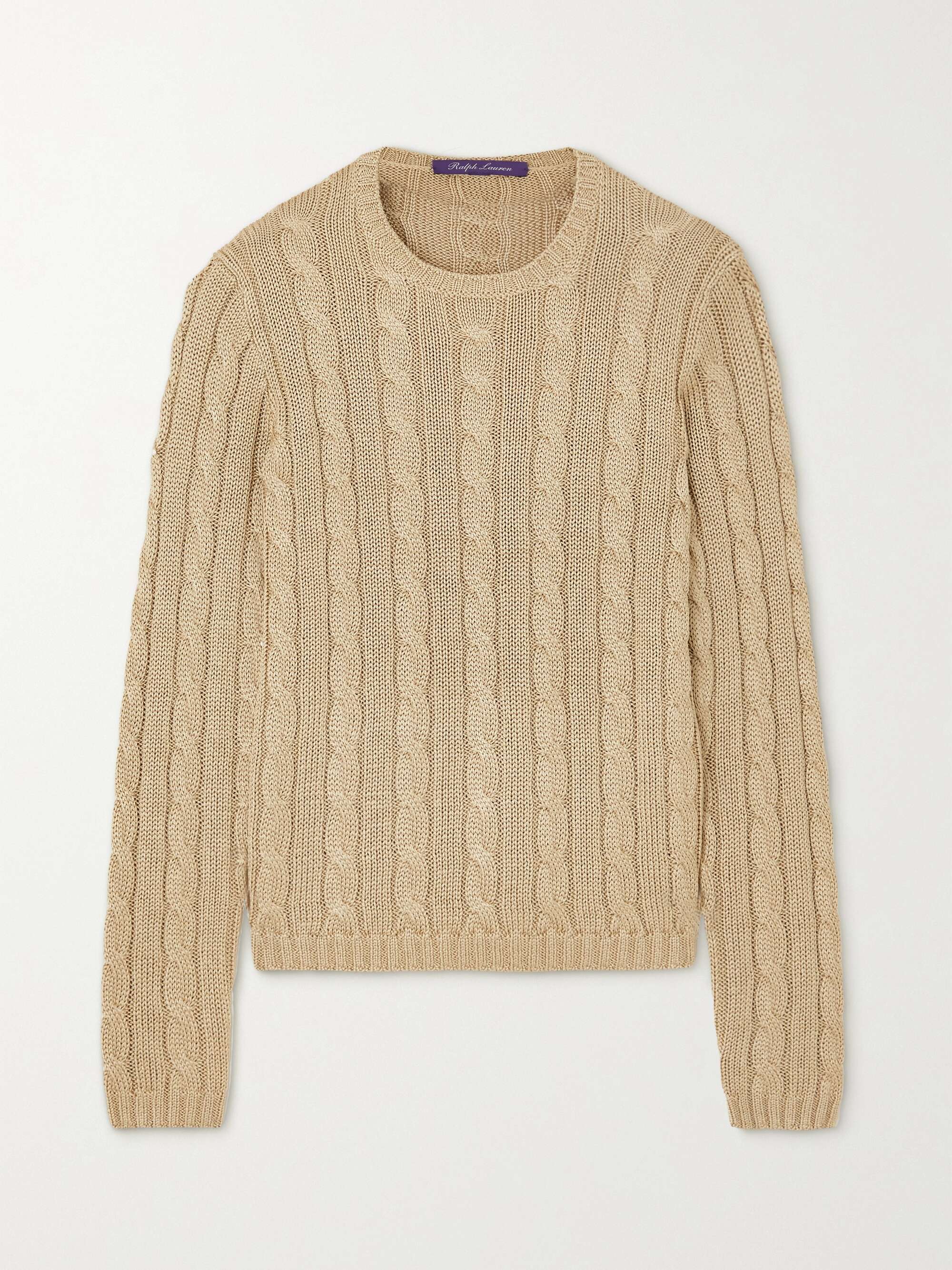 RALPH LAUREN COLLECTION Cableknit silk sweater NETAPORTER
