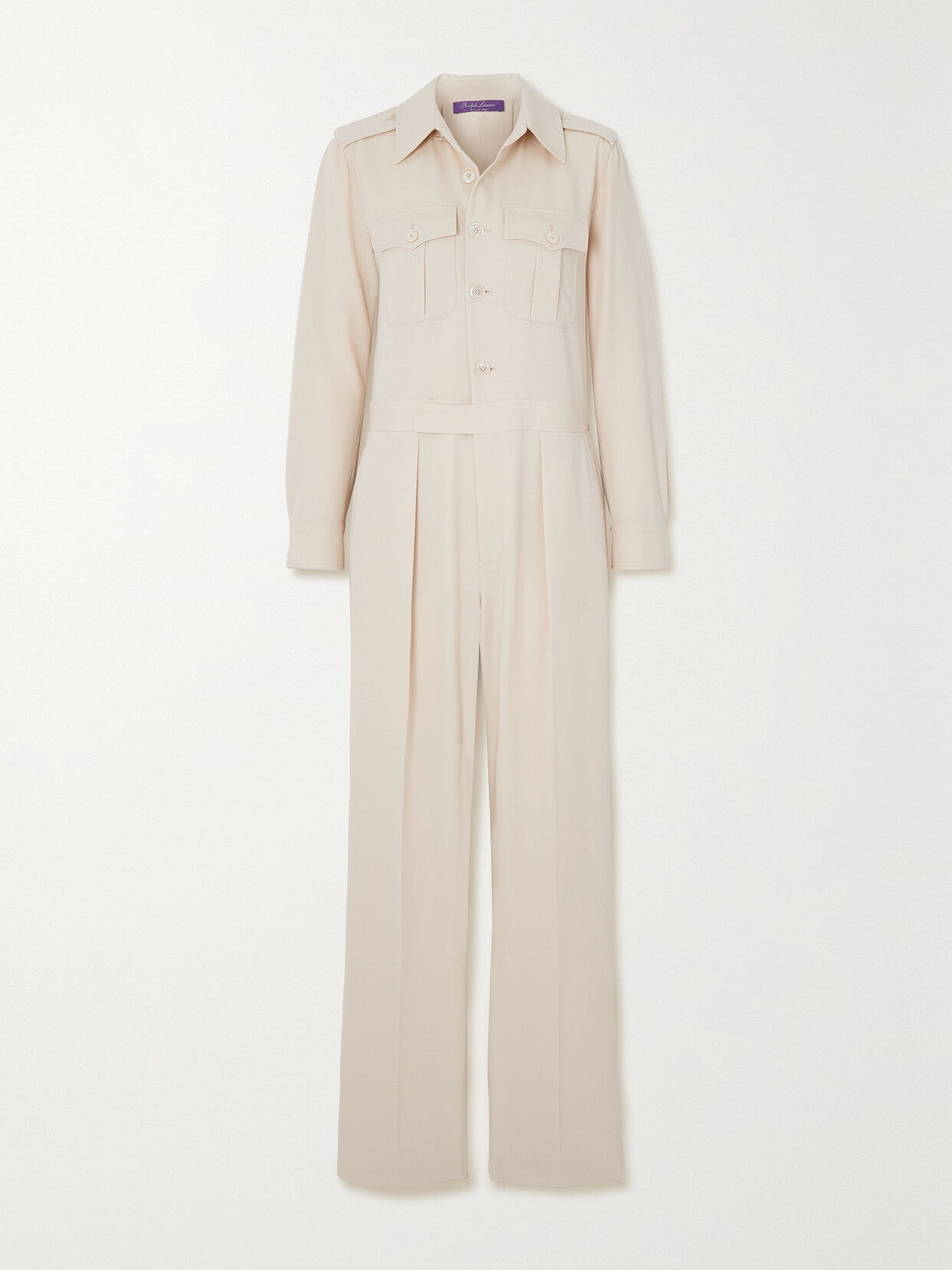 Ralph Lauren Collection - Olivier Wool-gabardine Jumpsuit - Cream