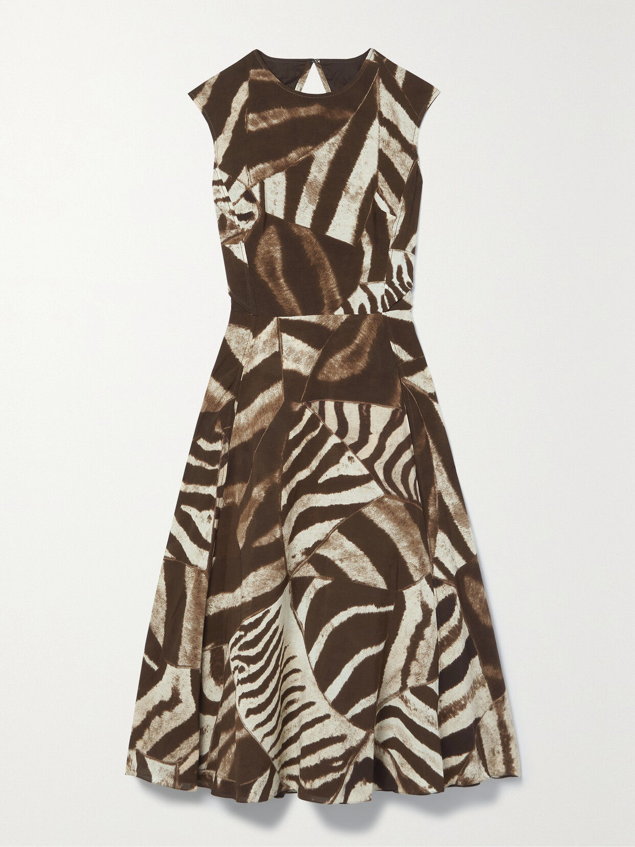 Ralph Lauren Collection - Omeria Zebra-print Voile Midi Dress - Brown