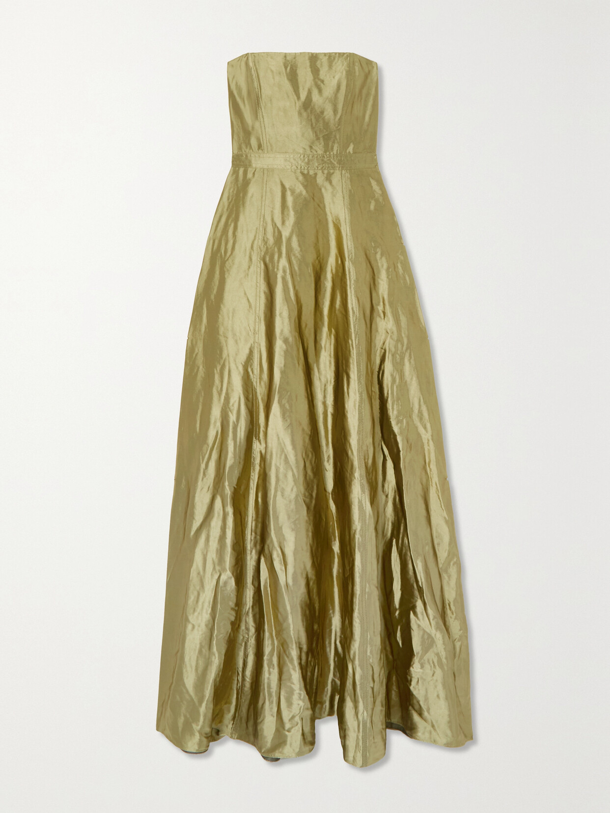 Ralph Lauren Collection - Briar Strapless Metallic Organza Gown - Gold