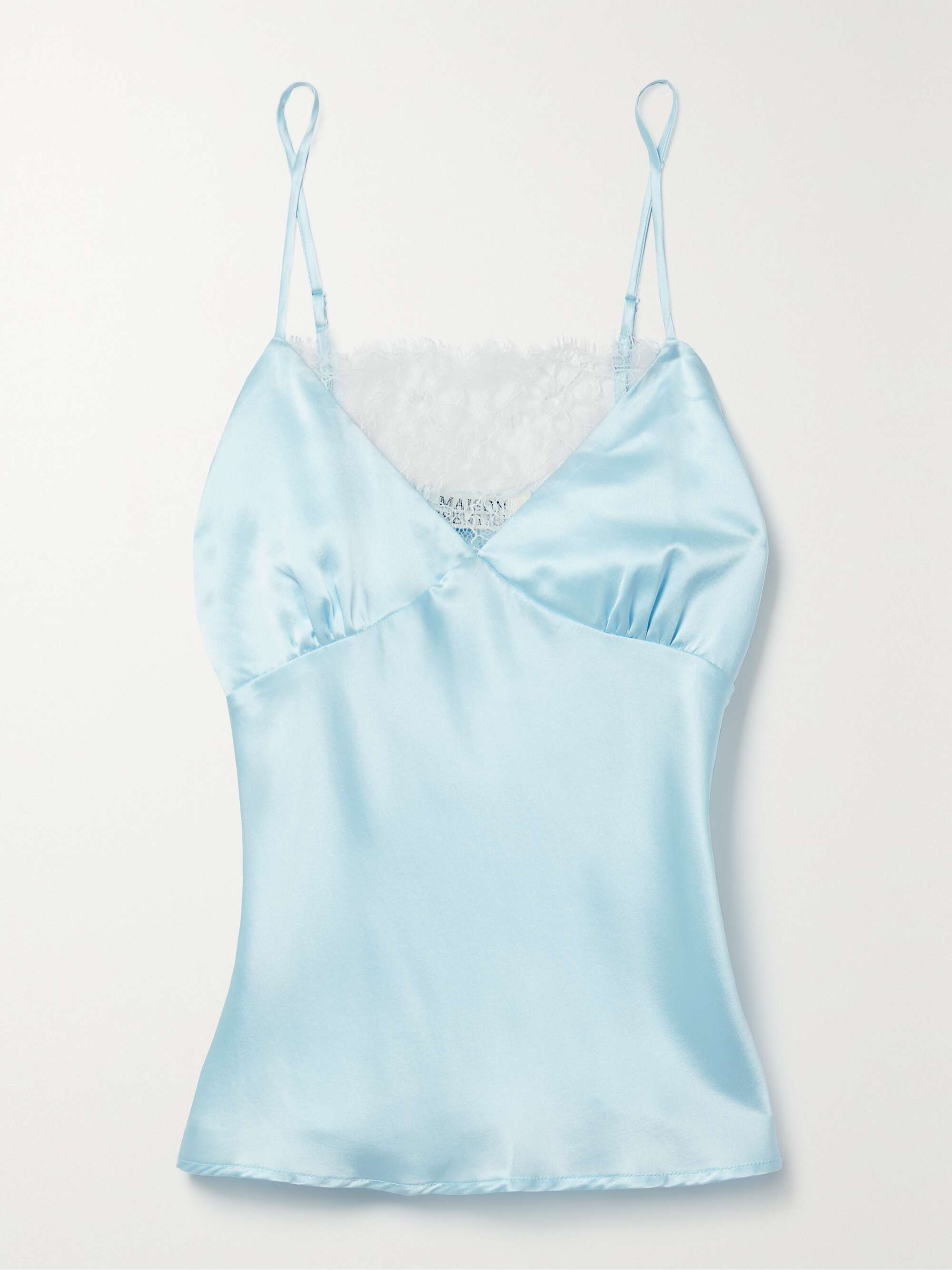 MAISON ESSENTIELE 90s It Girl lace-trimmed silk-satin camisole |  NET-A-PORTER