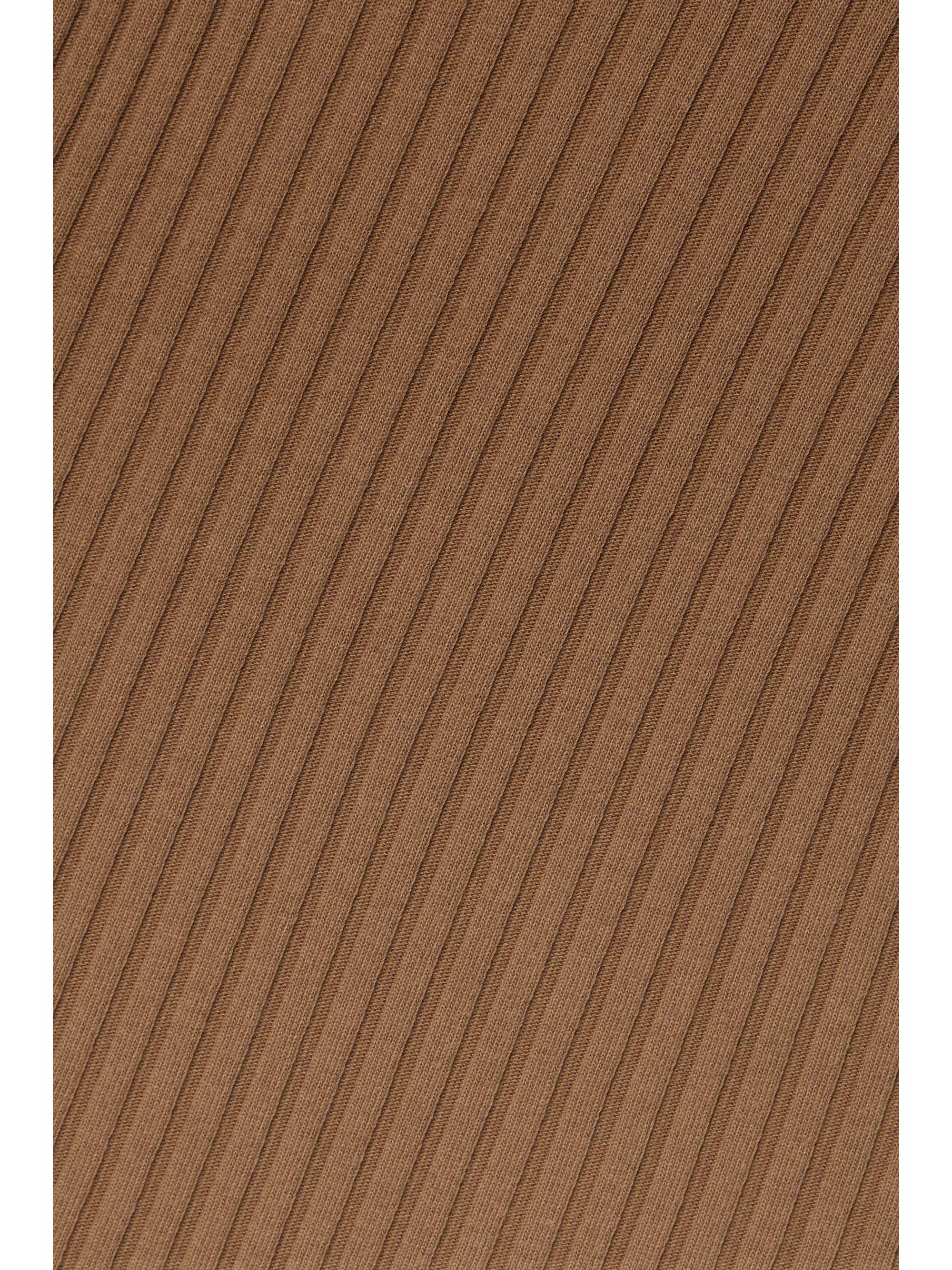 ANINE BING Victoria cutout ribbed cotton turtleneck midi dress