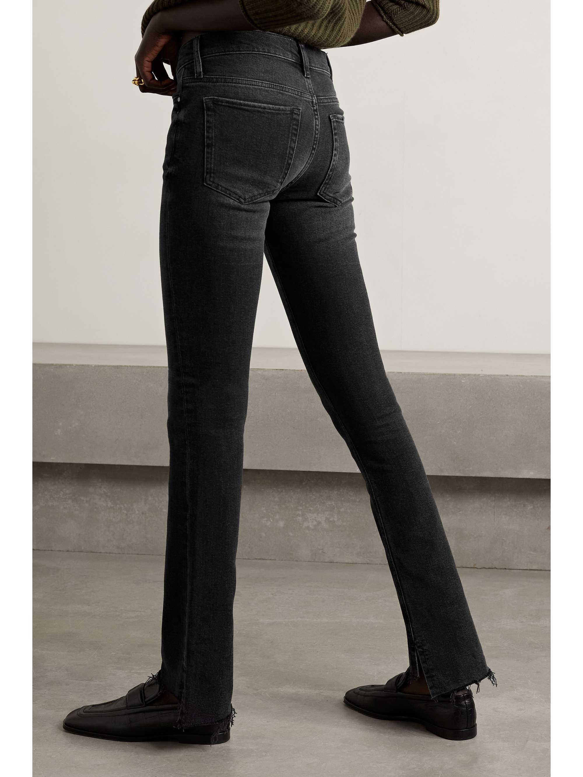 ANINE BING Tristen frayed high-rise bootcut jeans