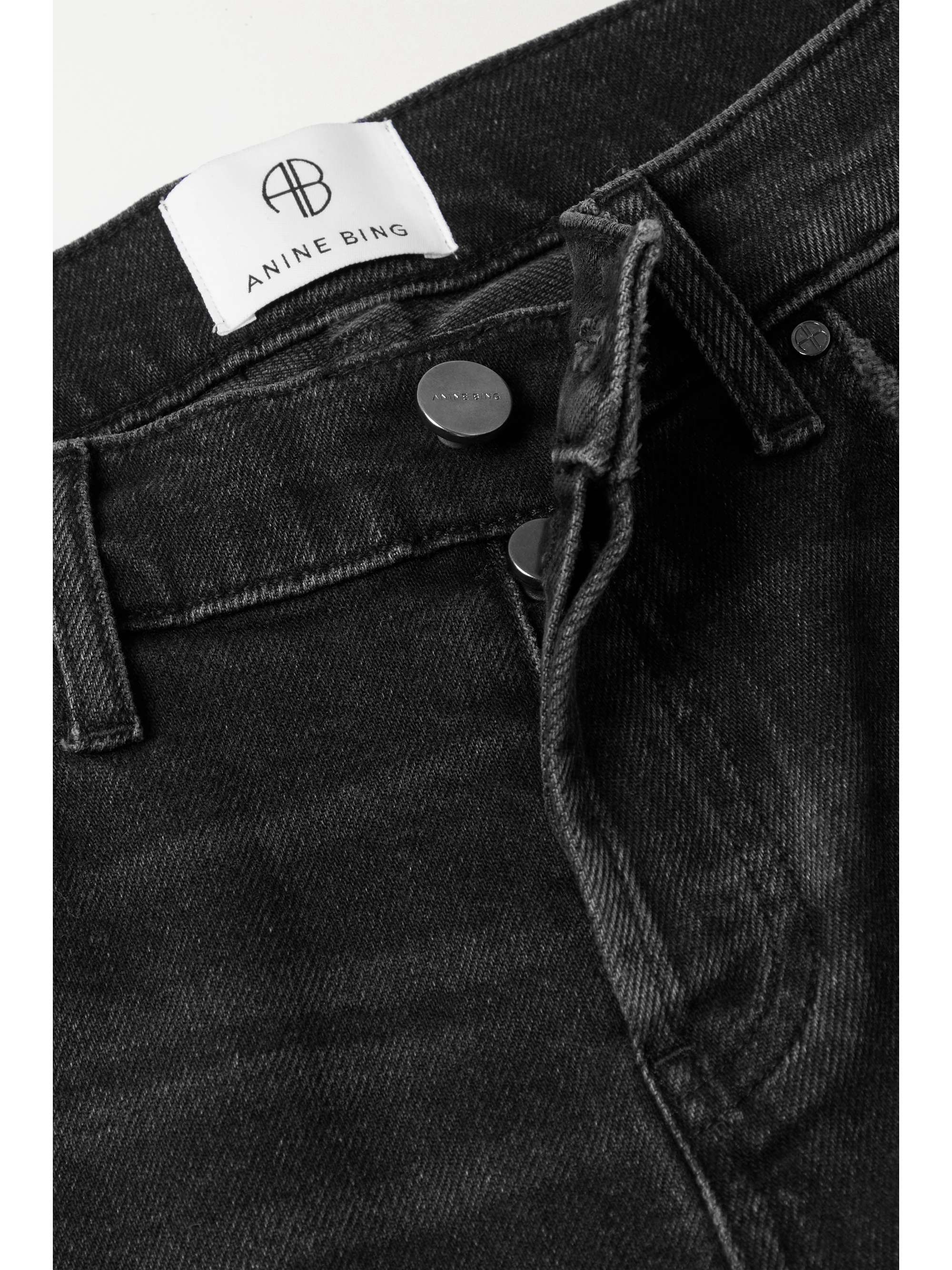 ANINE BING Tristen frayed high-rise bootcut jeans
