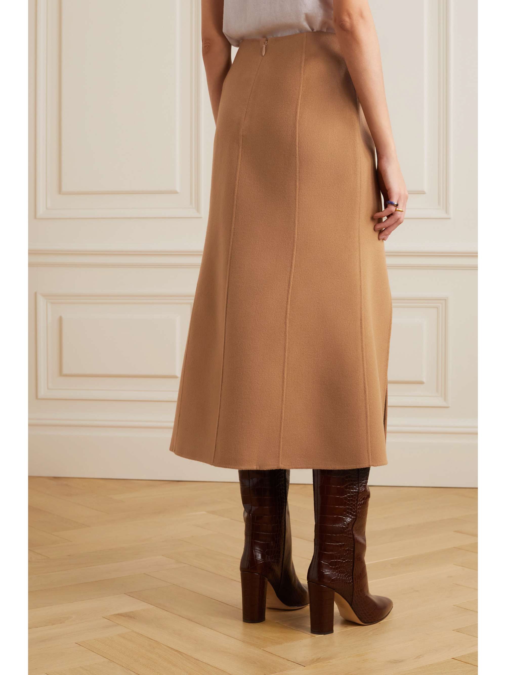 ANINE BING Lyn wool midi skirt