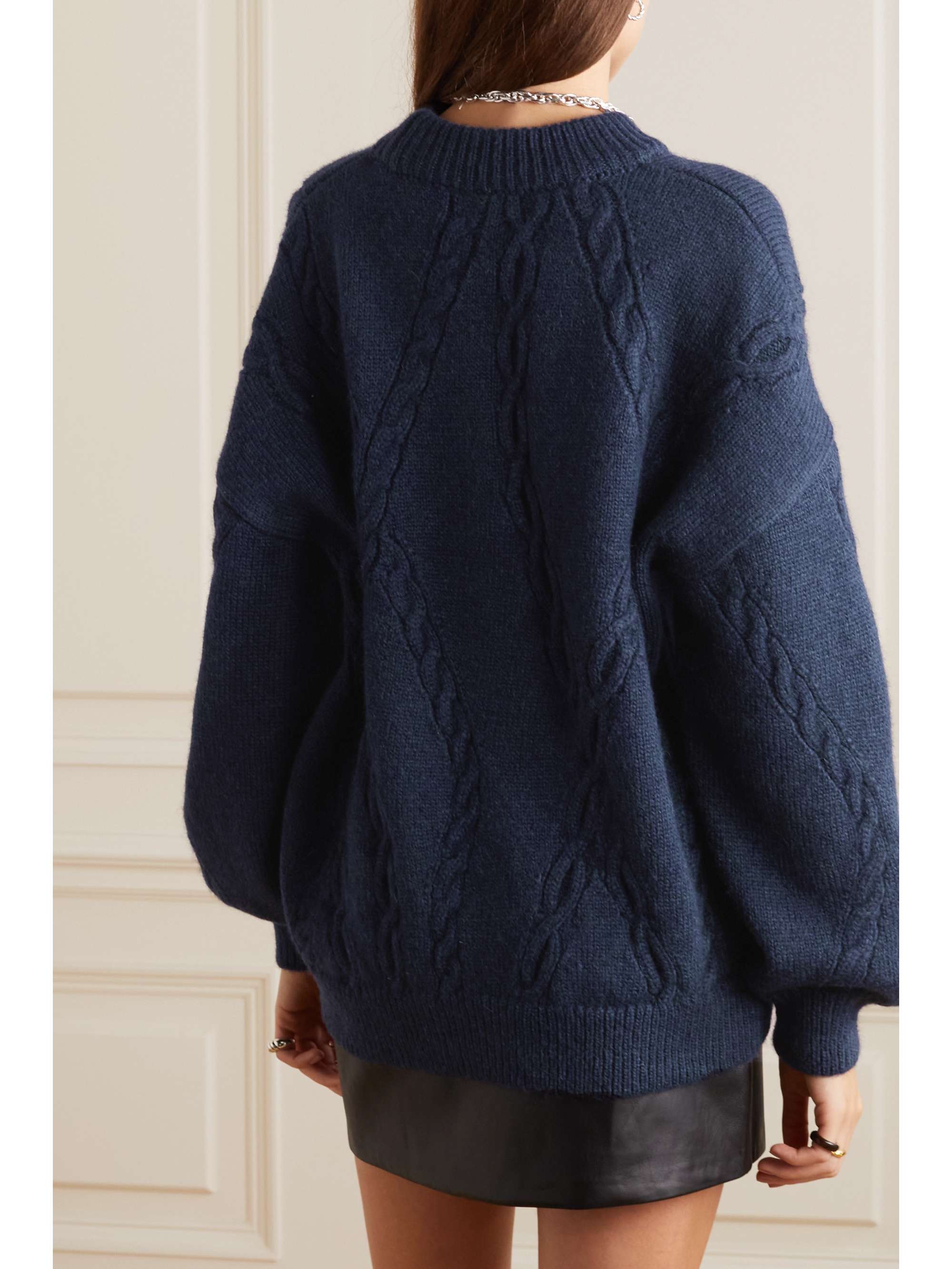 ANINE BING Mike cable-knit sweater