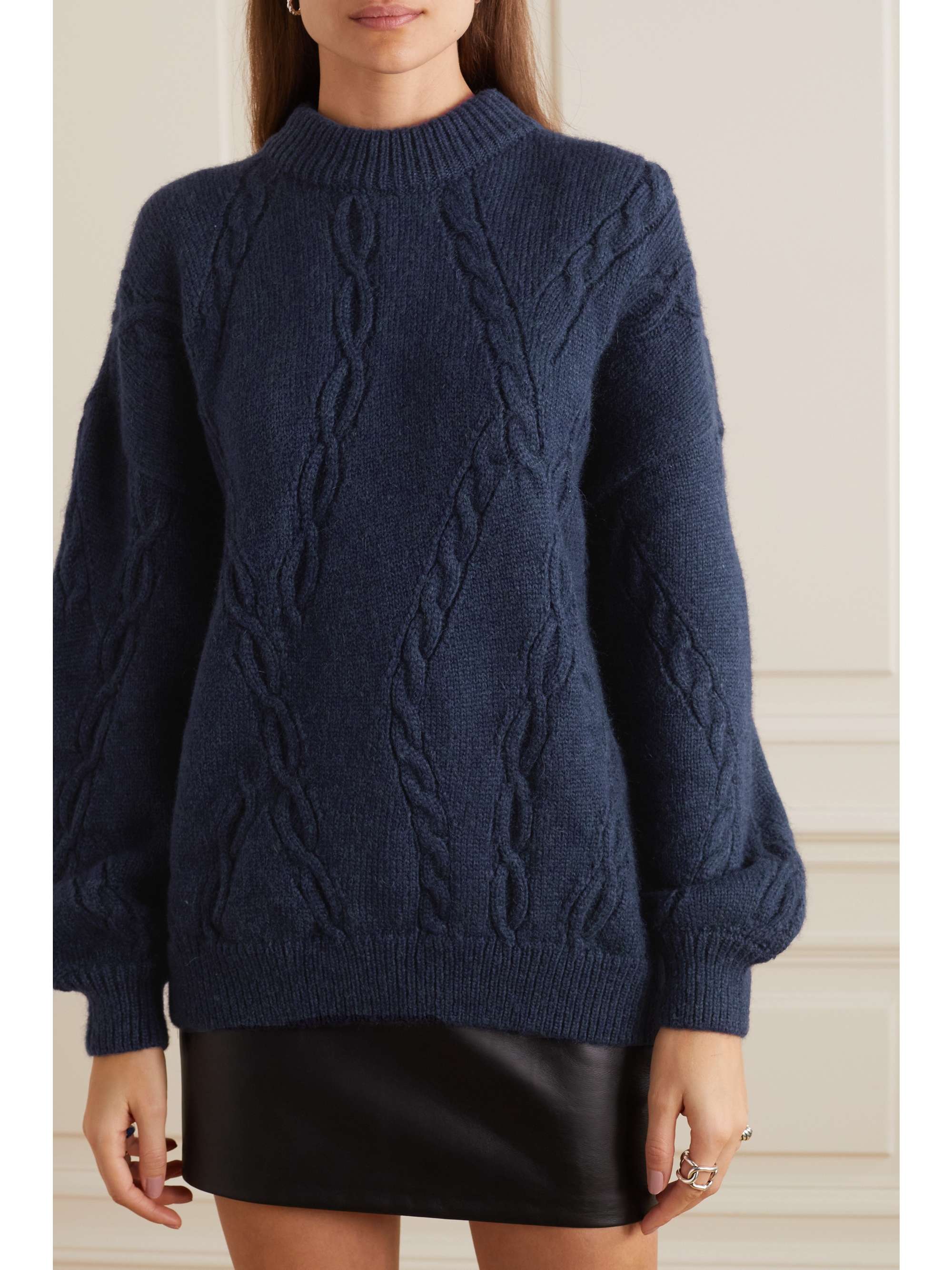 ANINE BING Mike cable-knit sweater