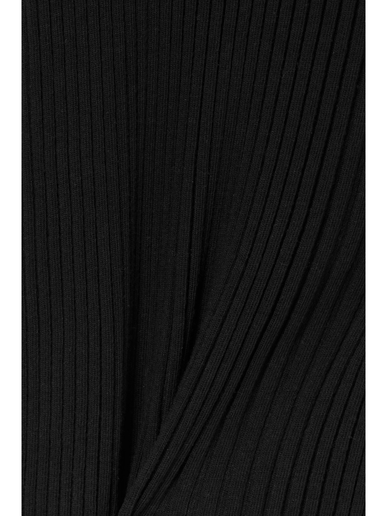 ANINE BING VICTORIA CUTOUT RIBBED COTTON TURTLENECK MIDI DRESS