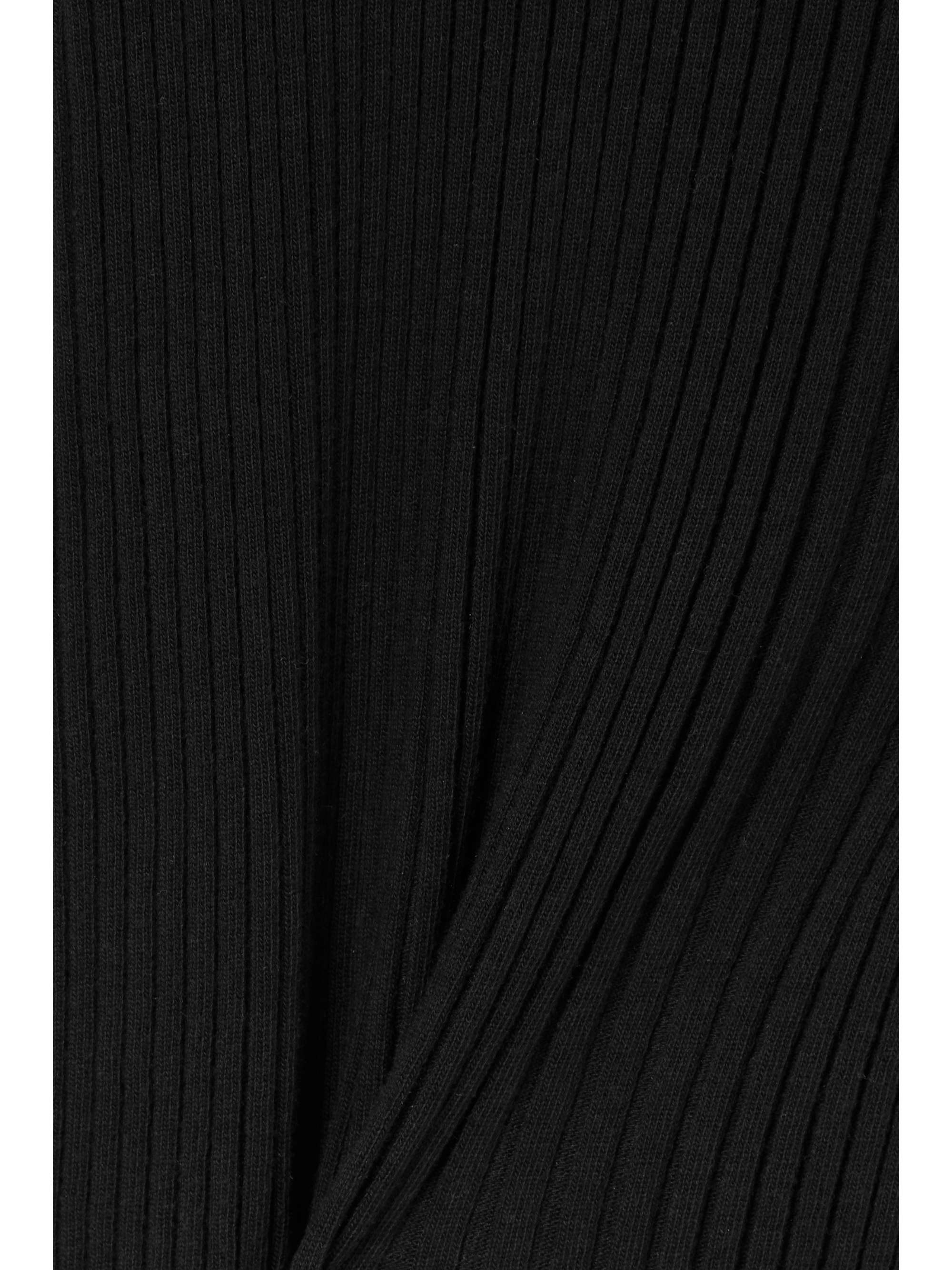 ANINE BING Victoria cutout ribbed cotton turtleneck midi dress